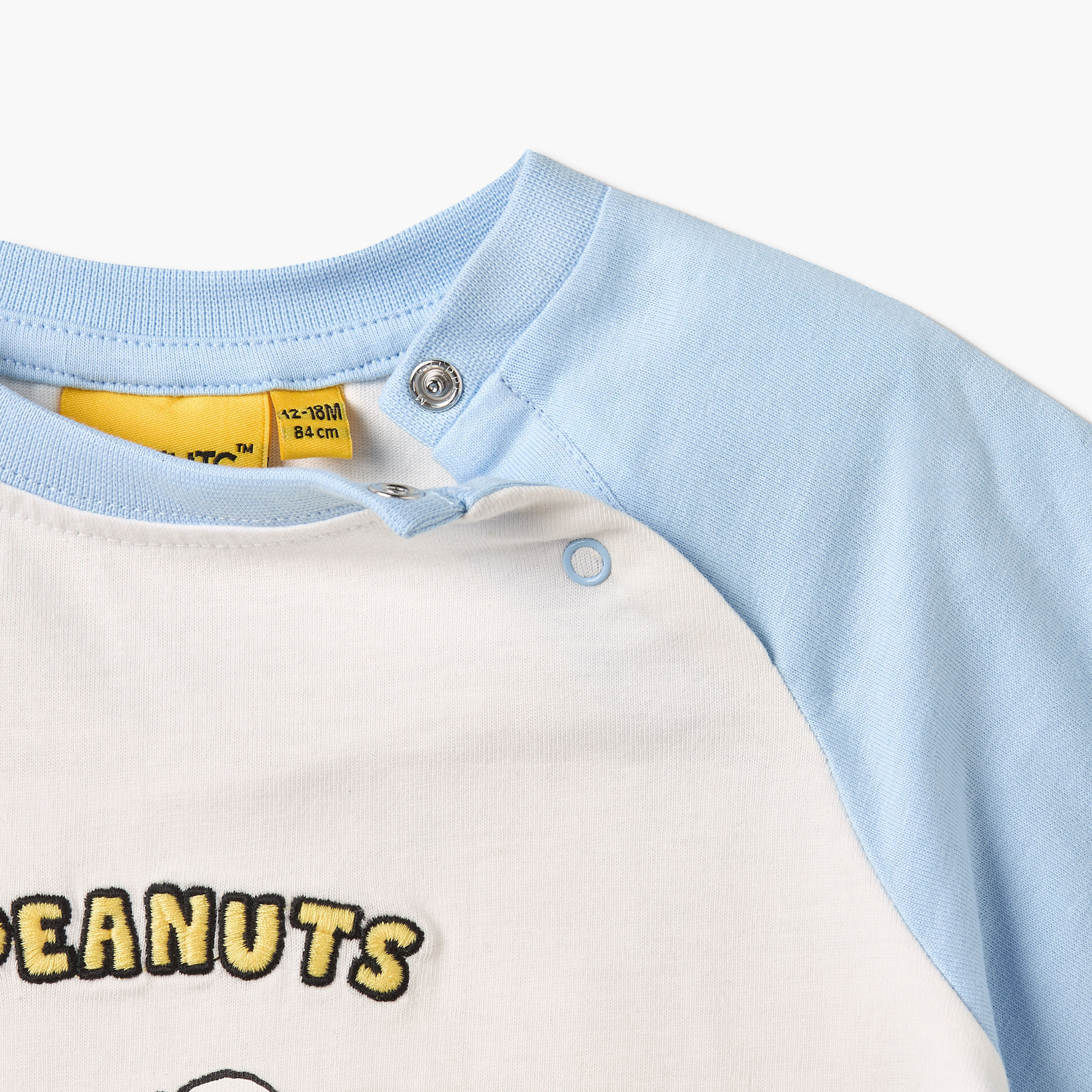 Crew Neck Short Sleeves T-shirt and Shorts Set with Snoopy Print-baby-boys-clothing-setsandcoords-image-8