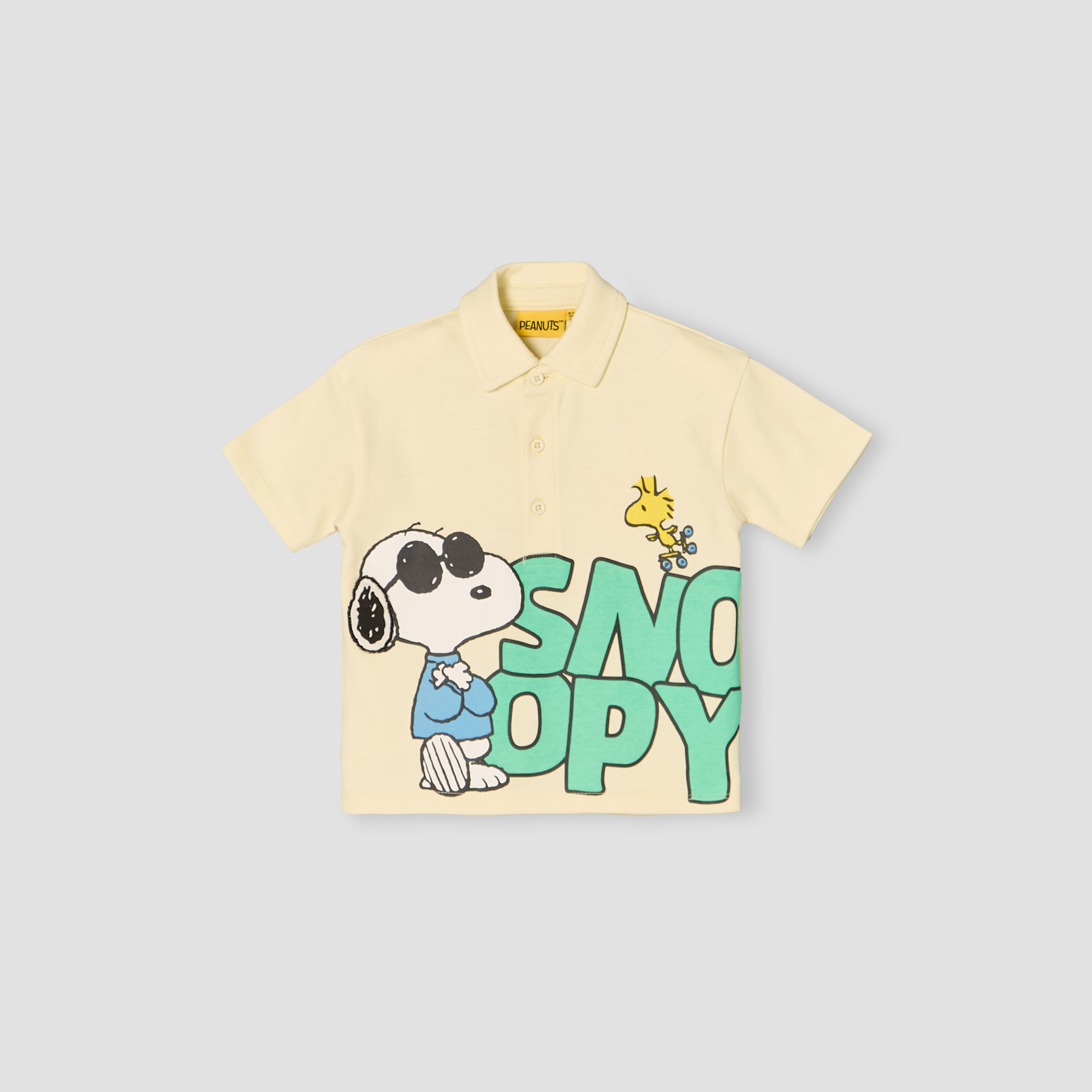 Collared Short Sleeves Polo T-shirt and Shorts Set with Snoopy Print-baby-boys-clothing-setsandcoords-image-3