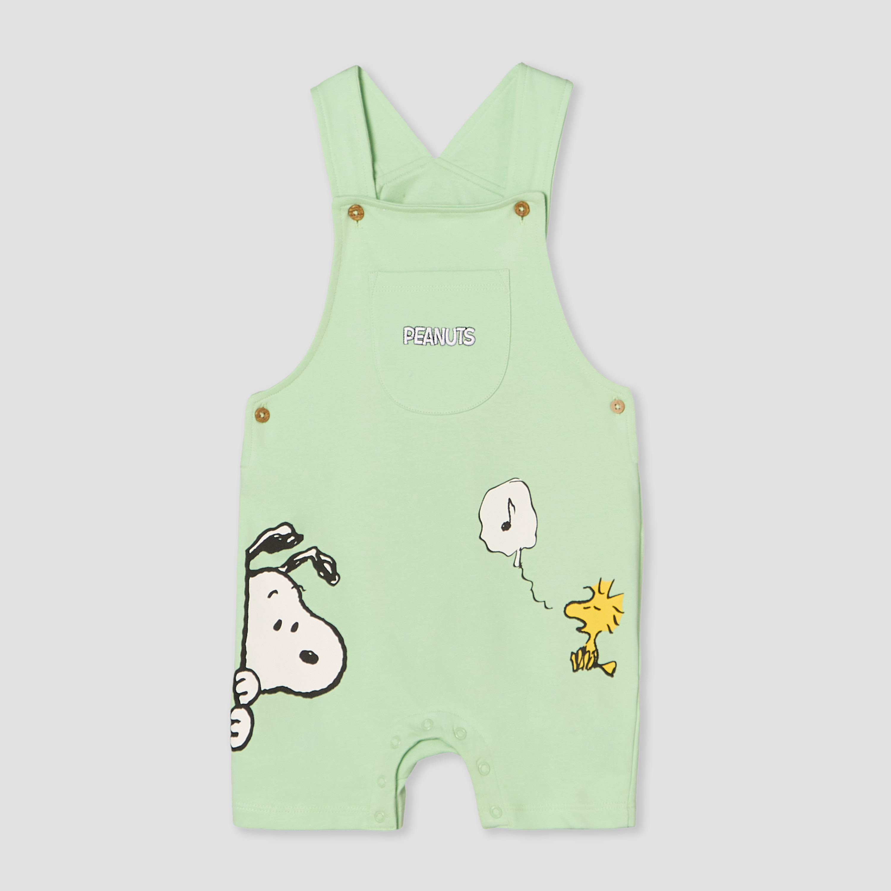 Crew Neck Short Sleeves T-shirt and Dungaree Set with Snoopy Print-baby-boys-clothing-setsandcoords-image-4