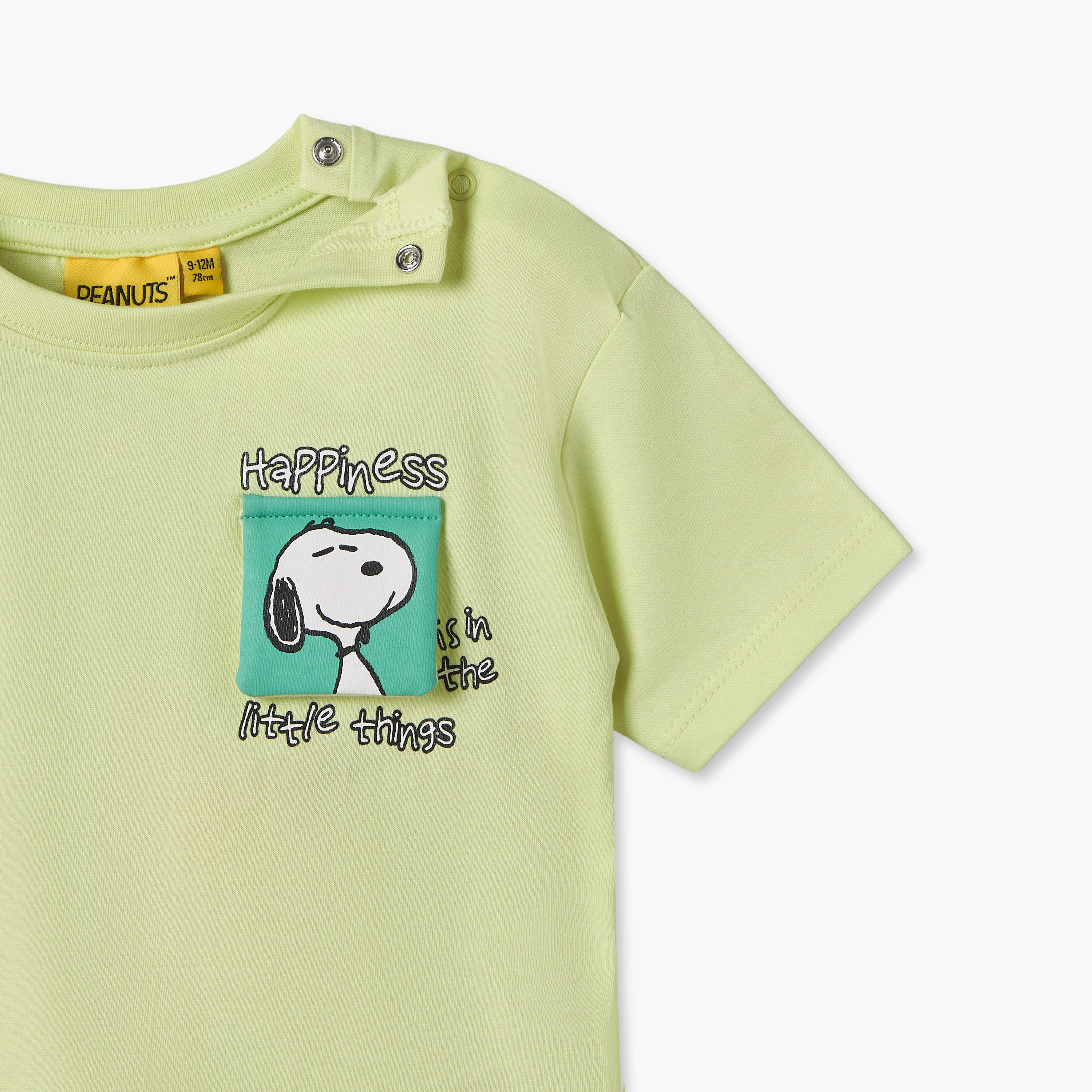 طقم شورت وتيشيرت بياقة ضيقة وأكمام قصيرة وطبعات سنوبي-baby-boys-clothing-setsandcoords-image-5