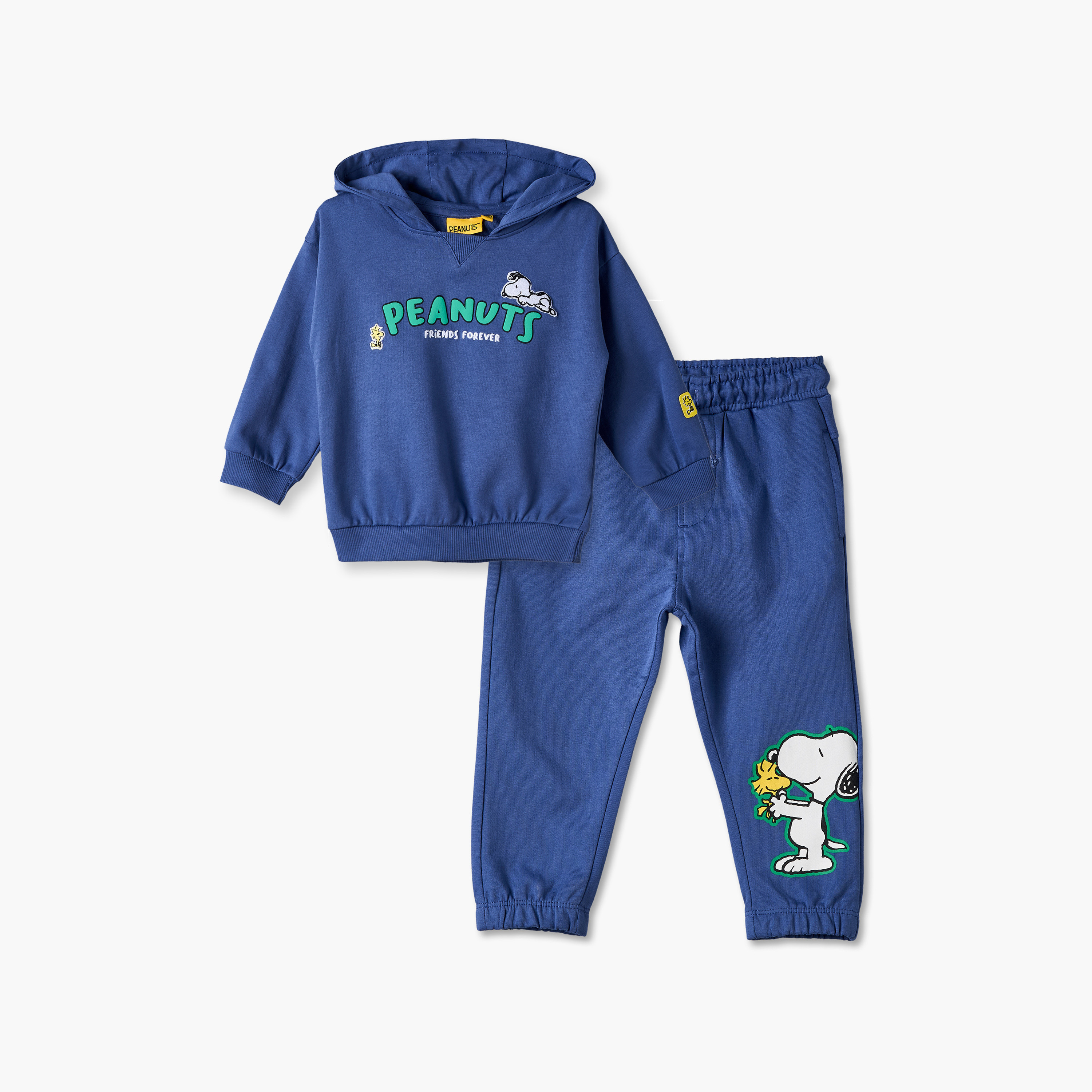 Hooded Neck Long Sleeves Sweatshirt and Joggers Set with Snoopy Print-baby-boys-clothing-setsandcoords-image-2