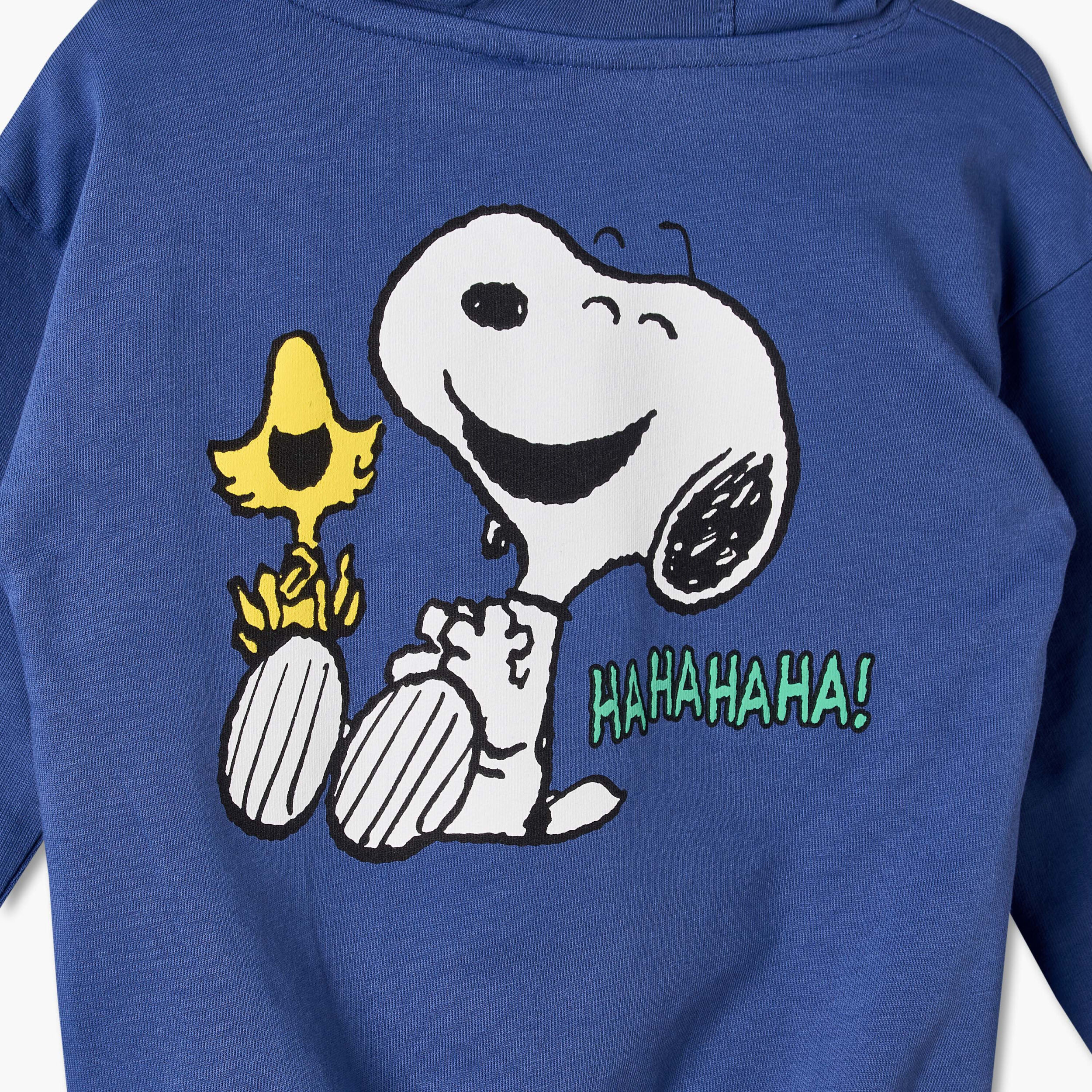 Hooded Neck Long Sleeves Sweatshirt and Joggers Set with Snoopy Print-baby-boys-clothing-setsandcoords-image-9
