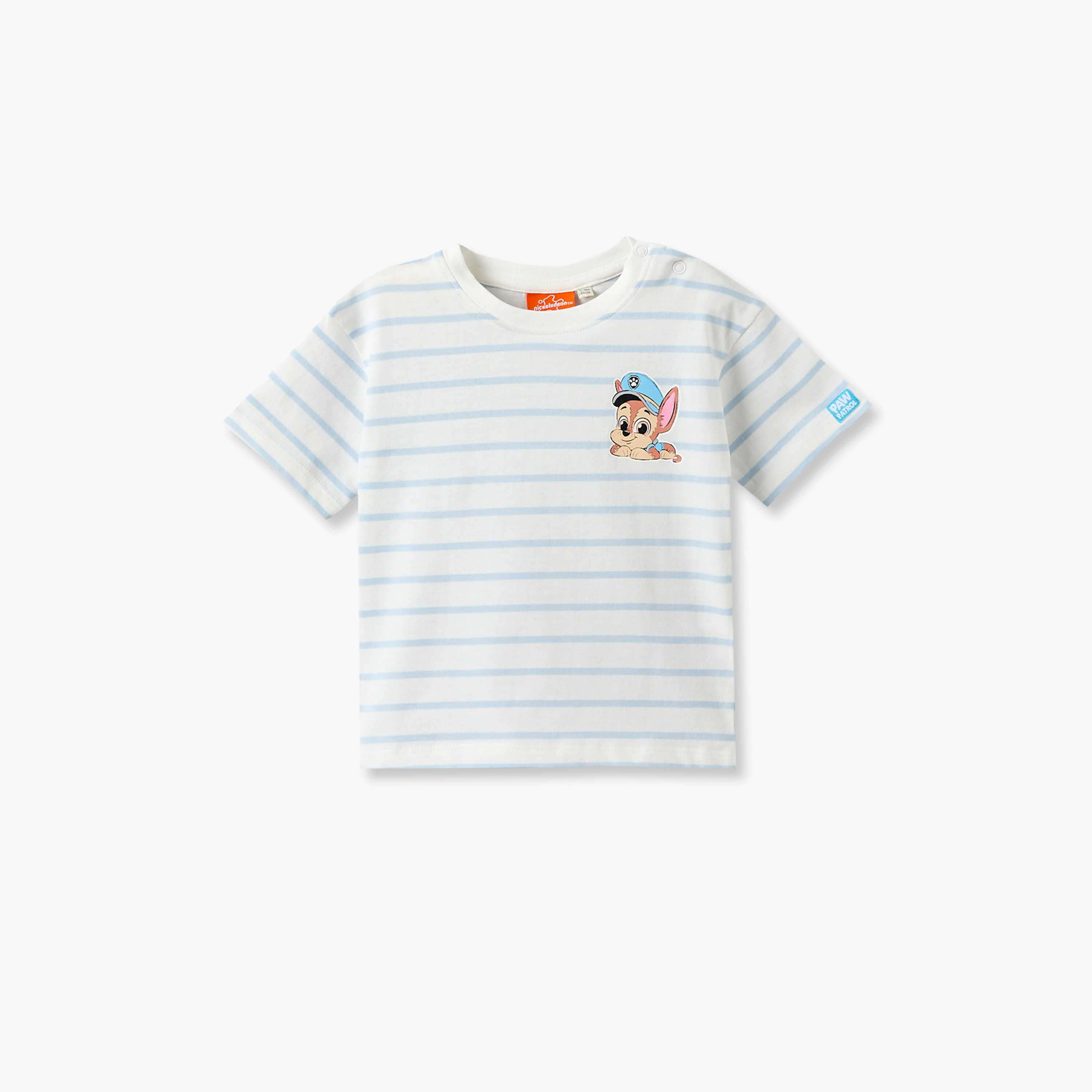 طقم دنغري وتيشيرت بياقة ضيقة وأكمام قصيرة بطبعات-baby-boys-clothing-setsandcoords-image-5