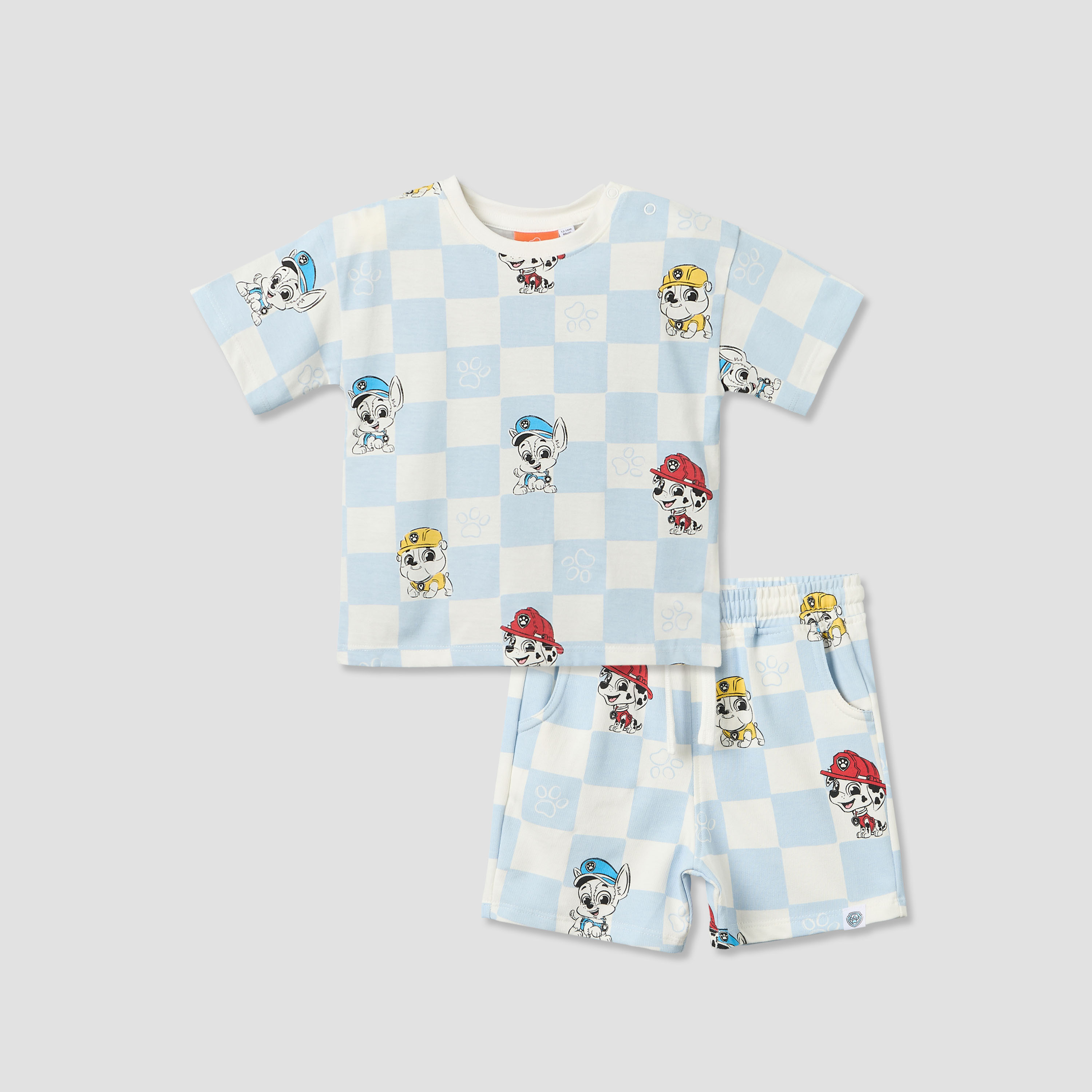 Crew Neck Short Sleeves T-shirt and Shorts Set with PAW Patrol Print-baby-boys-clothing-setsandcoords-image-2