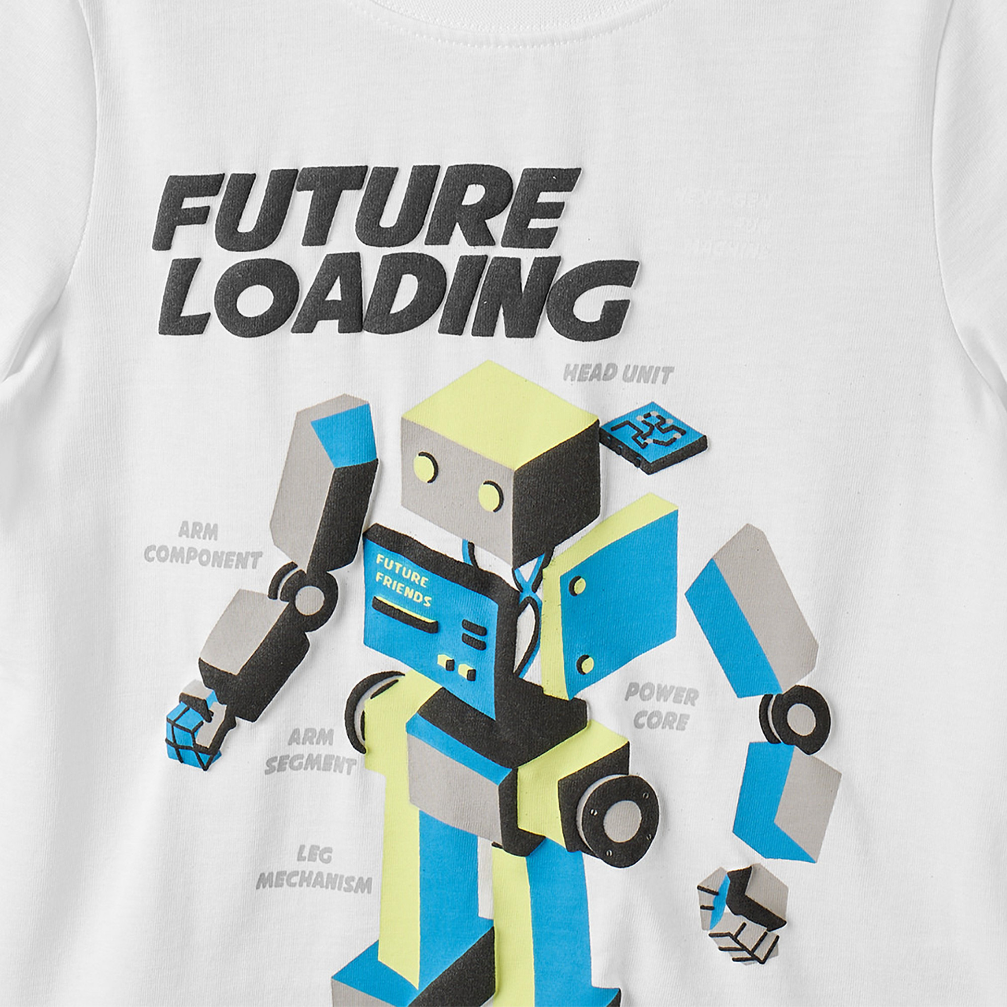 تيشيرت بياقة ضيقة وأكمام قصيرة وطبعات روبوت من جونيورز-boys-clothing-tshirtsandpolos-image-4