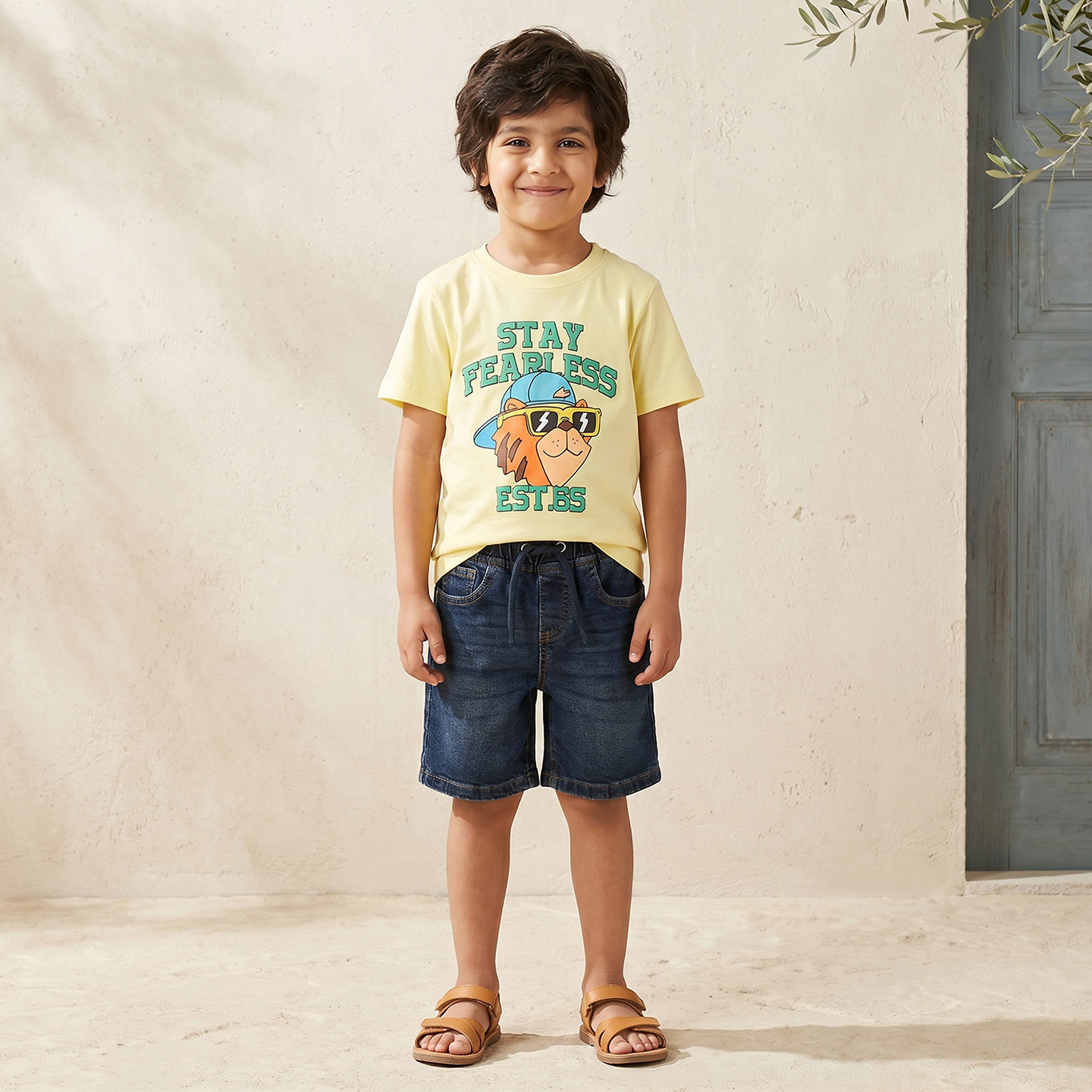 تيشيرت بياقة دائرية وأكمام قصيرة بطبعة جرافيك من جونيورز-boys-clothing-tshirtsandpolos-image-2