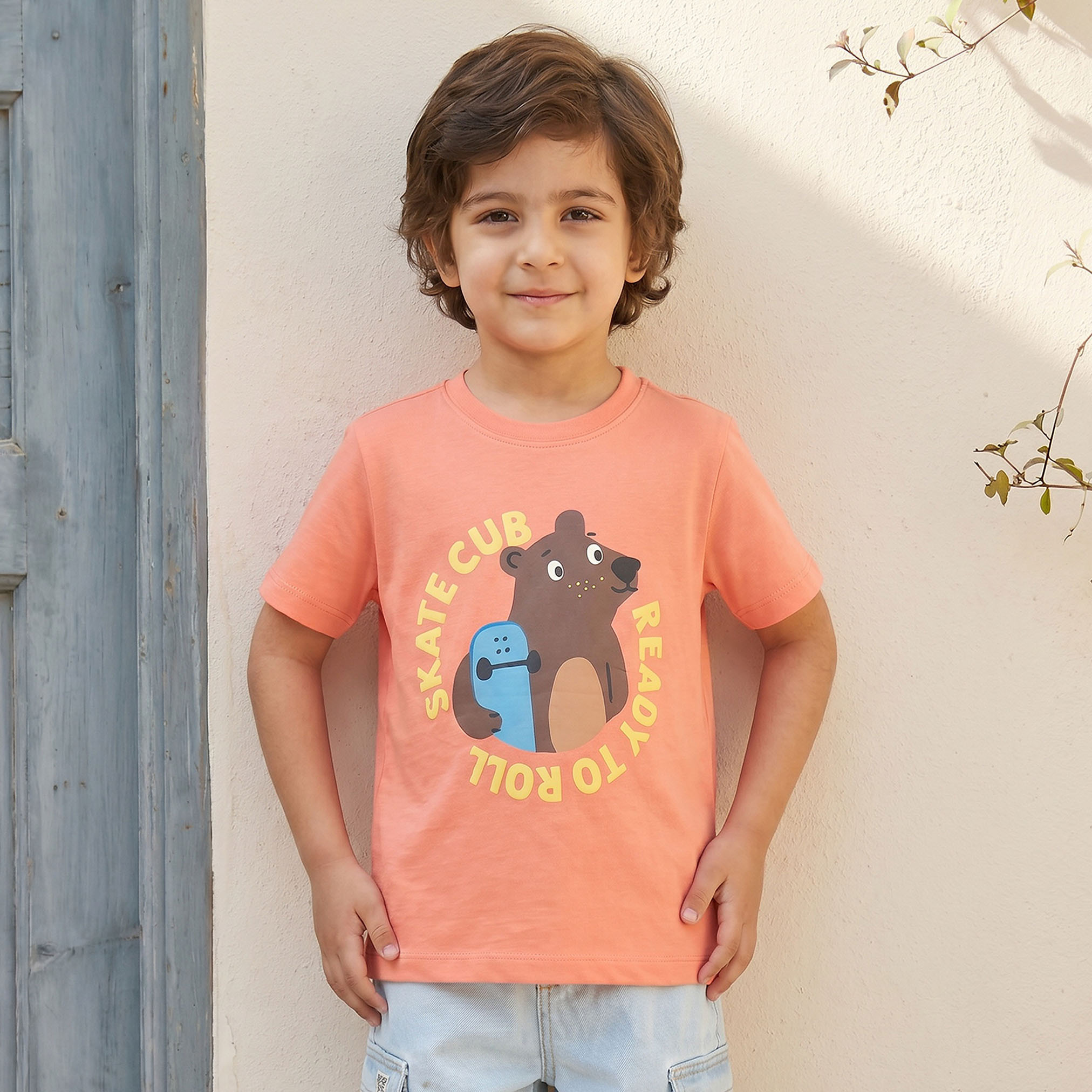 Juniors Crew Neck Short Sleeves T-shirt with Graphic Print-boys-clothing-tshirtsandpolos-image-1