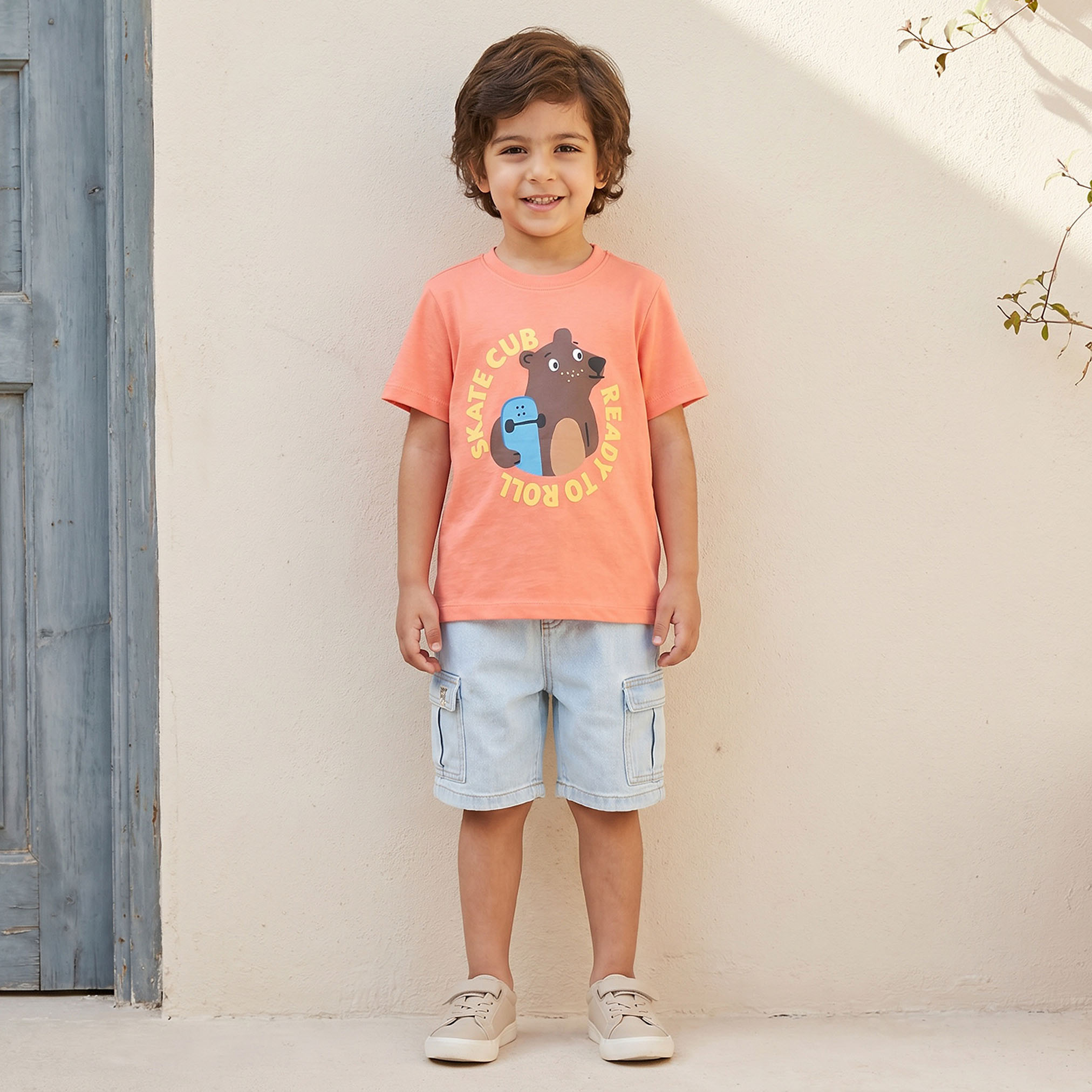 Juniors Crew Neck Short Sleeves T-shirt with Graphic Print-boys-clothing-tshirtsandpolos-image-2