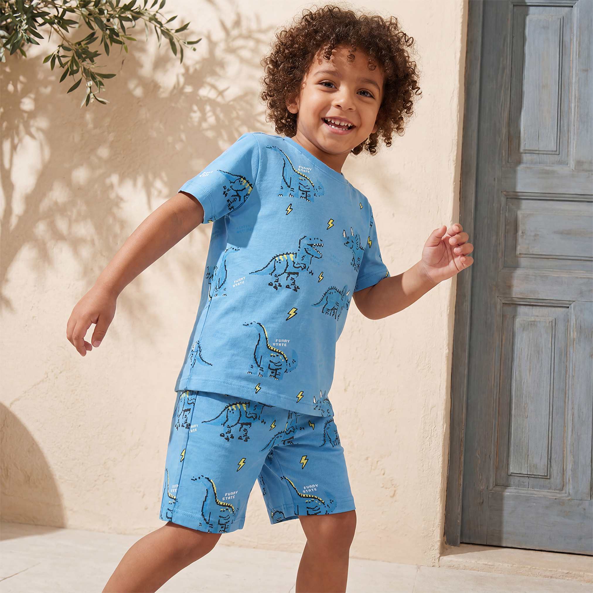 Juniors Crew Neck Short Sleeves T-shirt with Dinosaur Print-boys-clothing-tshirtsandpolos-image-5
