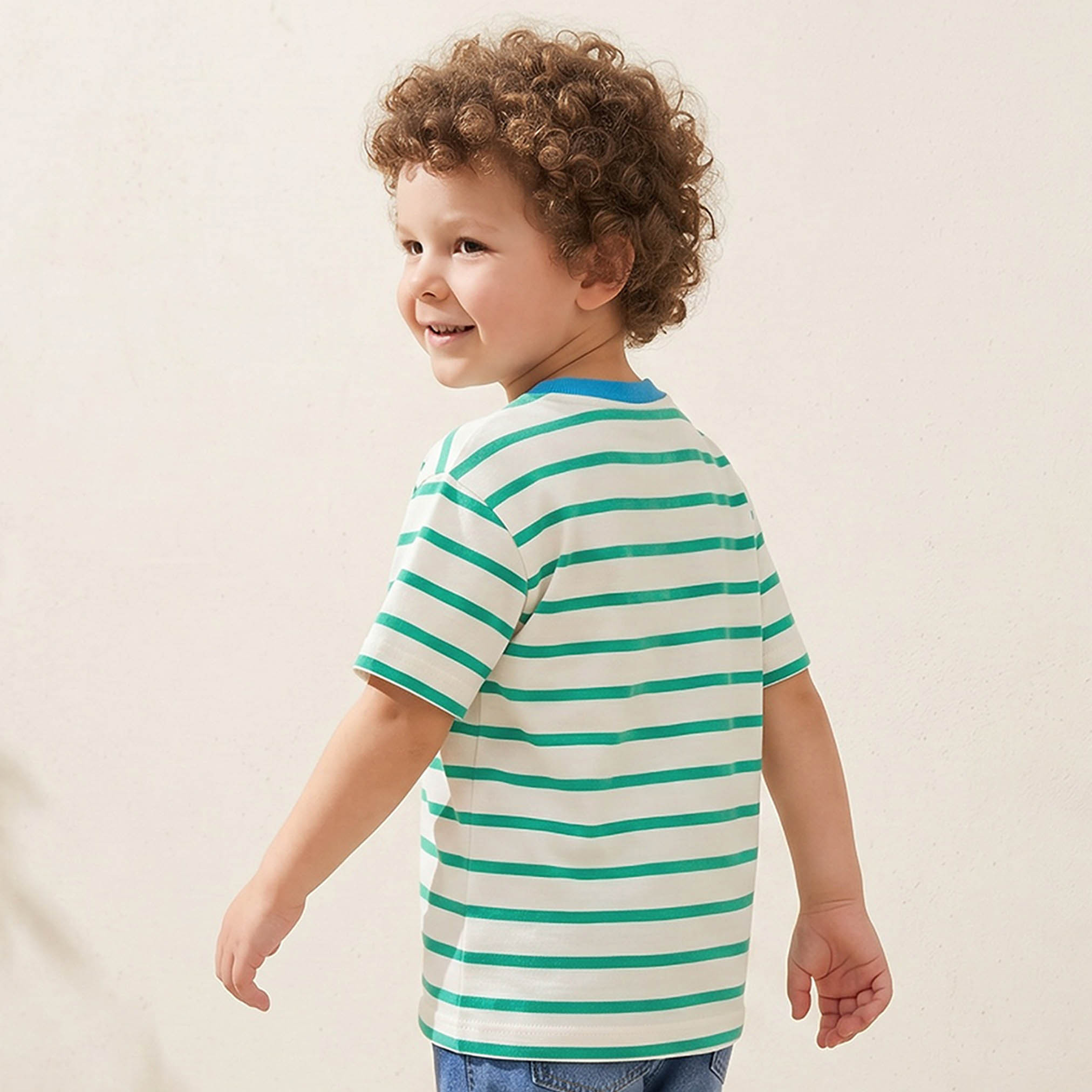Juniors Crew Neck Short Sleeves T-shirt with Stripes-boys-clothing-tshirtsandpolos-image-3