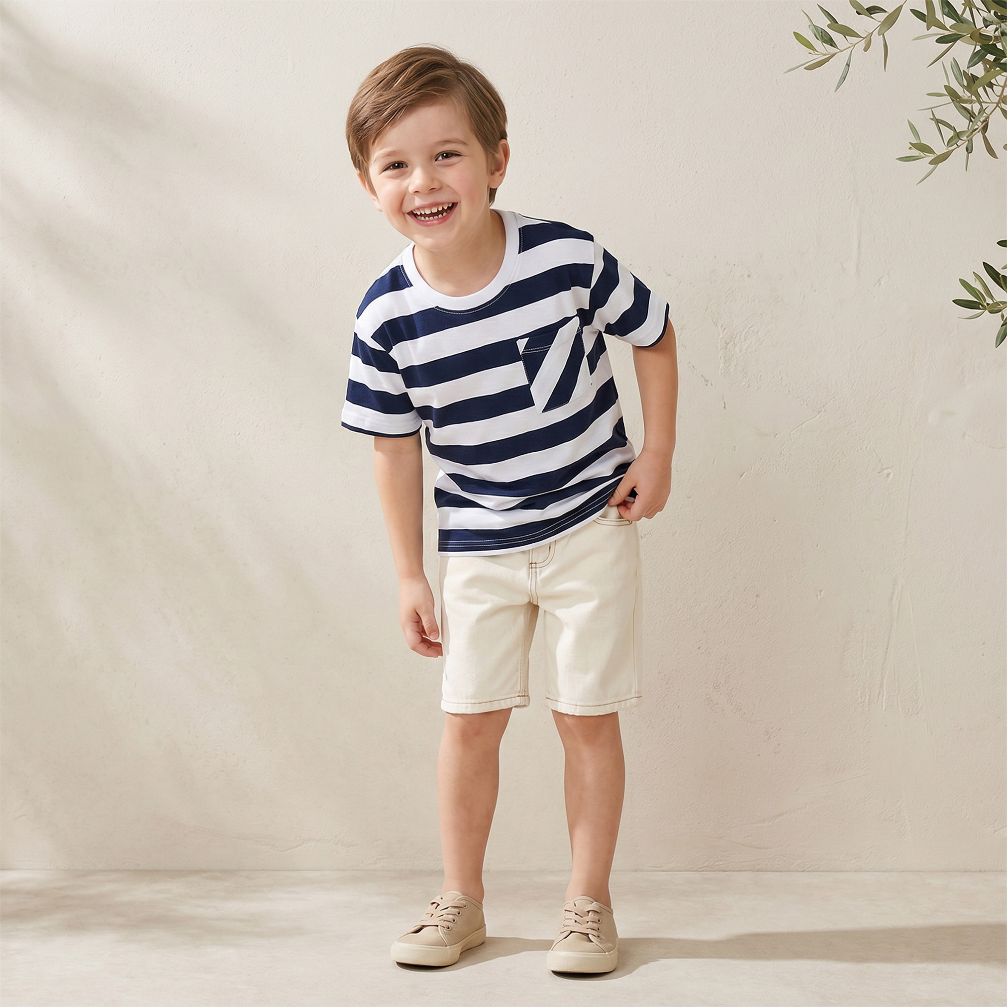 Juniors Crew Neck Short Sleeves T-shirt with Stripes-boys-clothing-tshirtsandpolos-image-2
