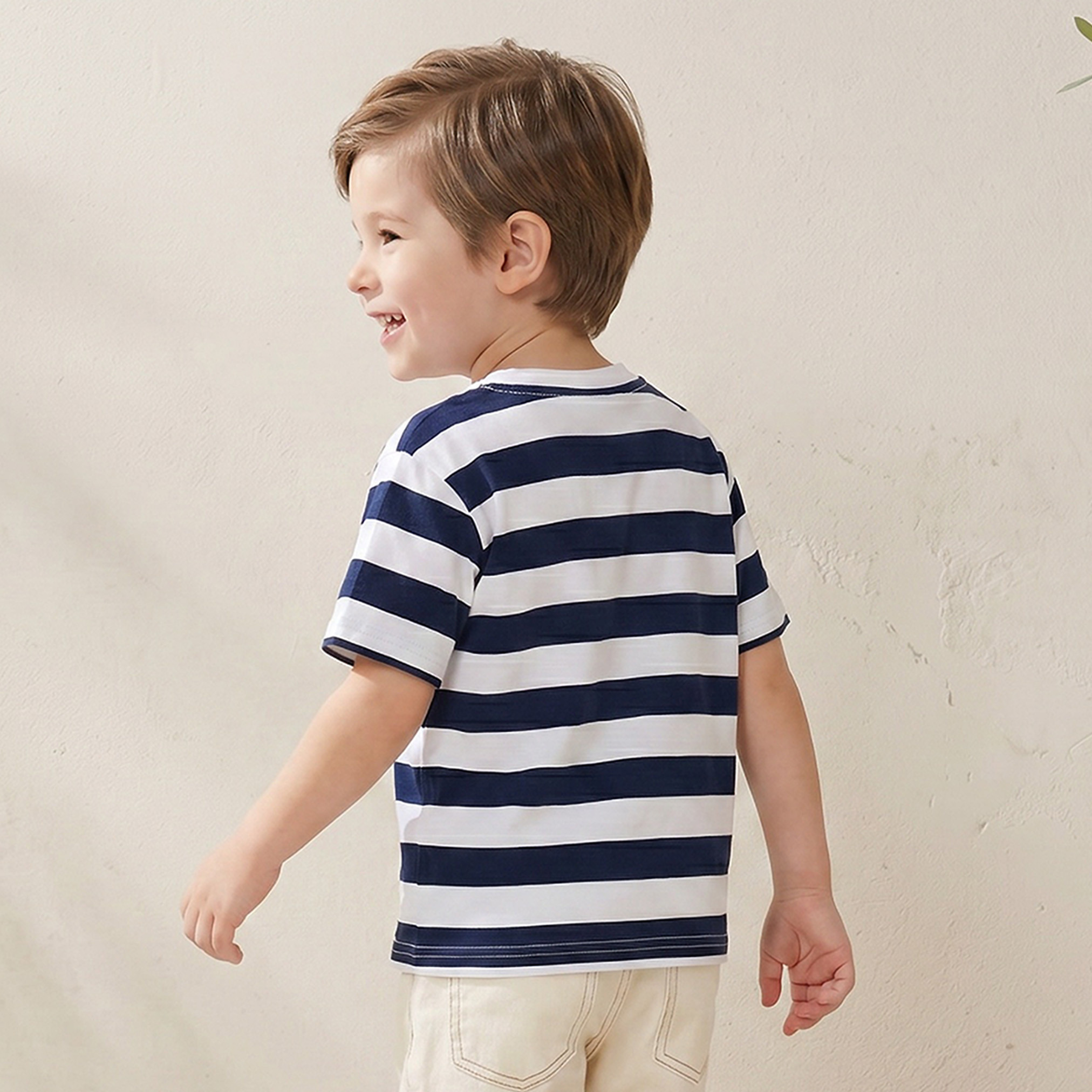 Juniors Crew Neck Short Sleeves T-shirt with Stripes-boys-clothing-tshirtsandpolos-image-3