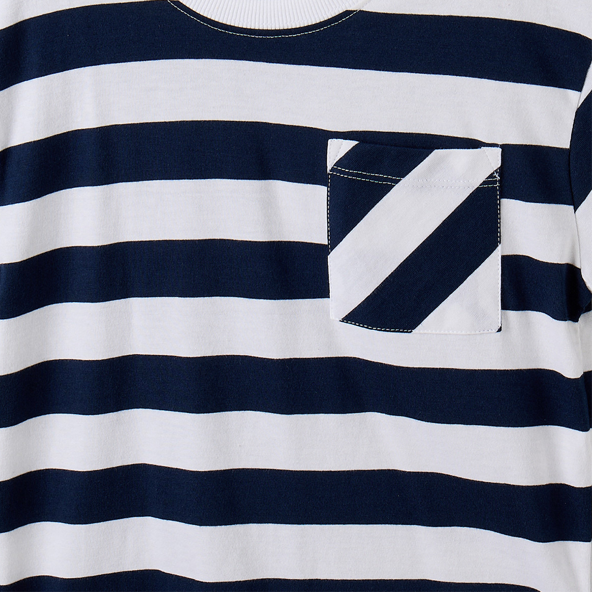 Juniors Crew Neck Short Sleeves T-shirt with Stripes-boys-clothing-tshirtsandpolos-image-4