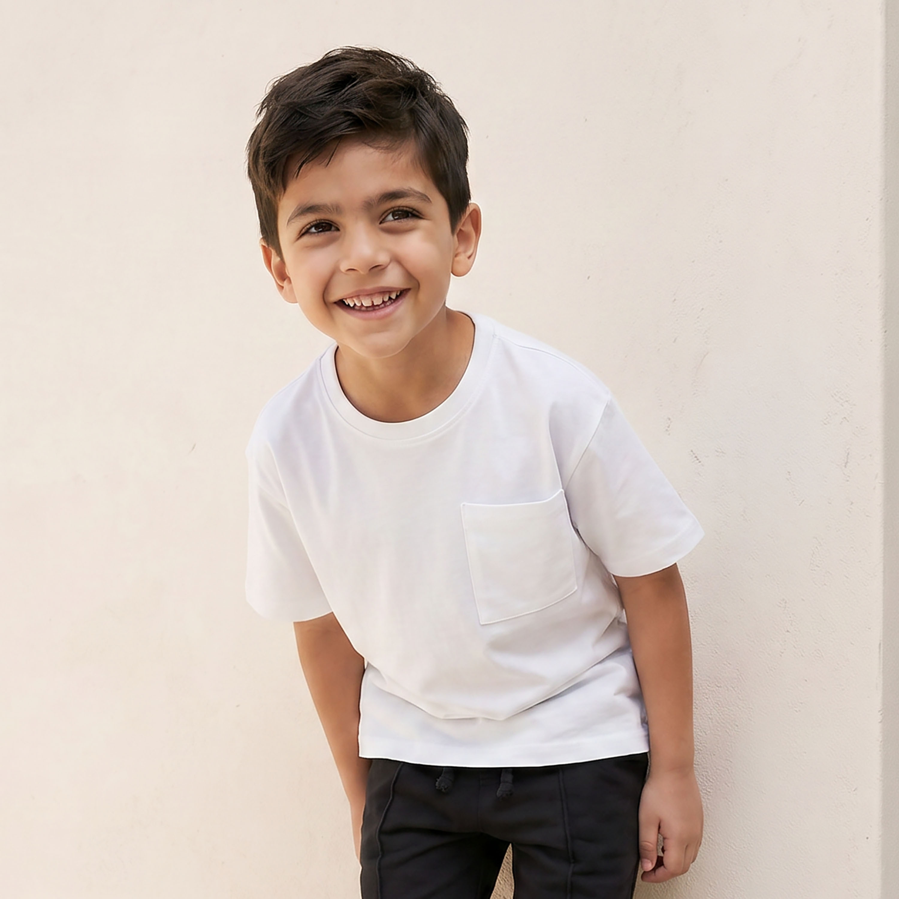Juniors Crew Neck Short Sleeves T-shirt with Chest Pocket-boys-clothing-tshirtsandpolos-image-2