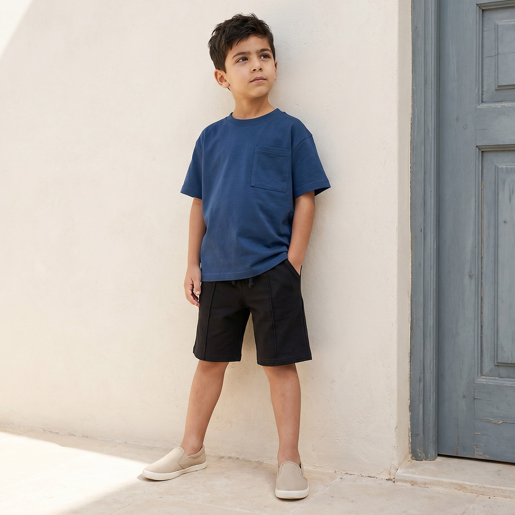Juniors Crew Neck Short Sleeves T-shirt with Chest Pocket-boys-clothing-tshirtsandpolos-image-8