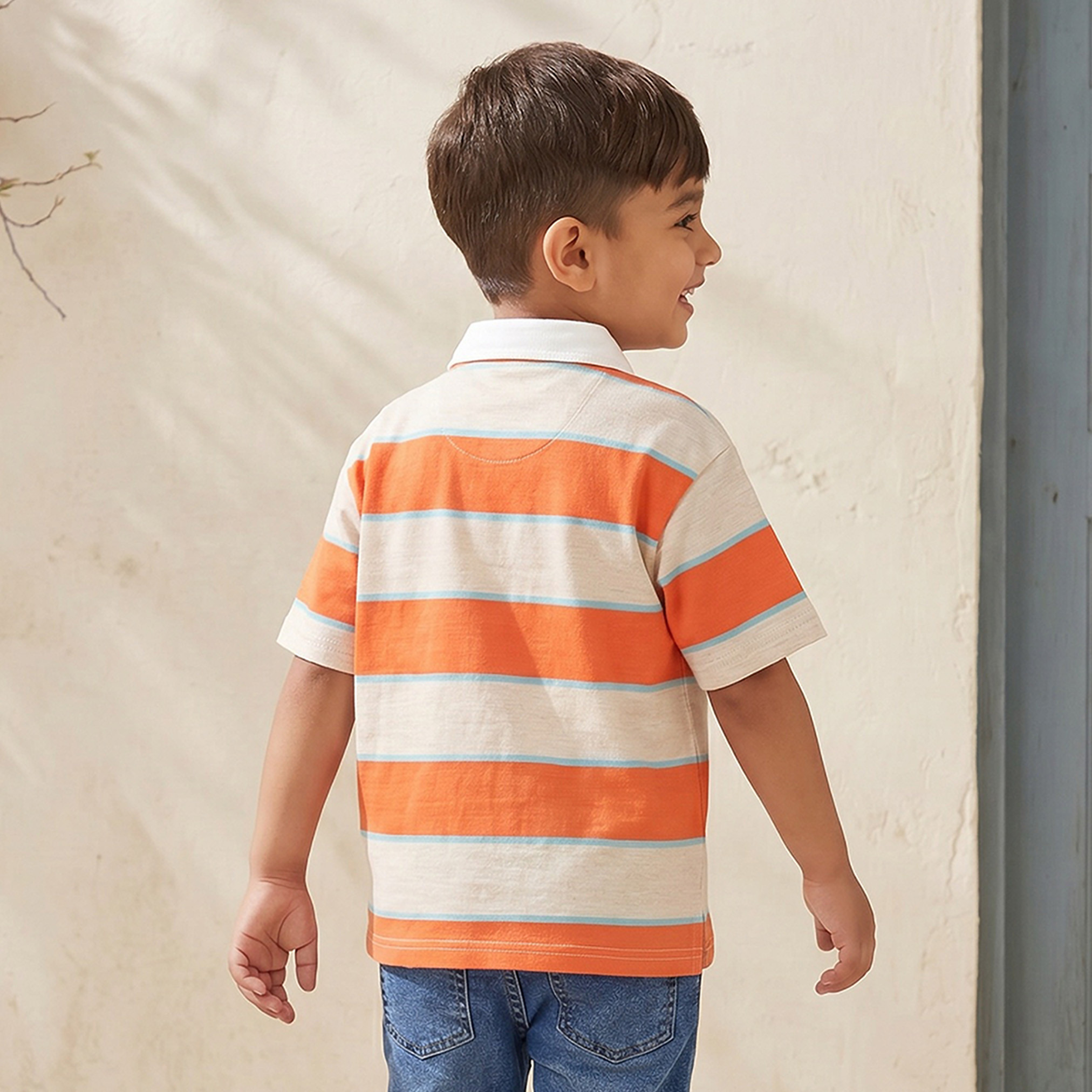 Juniors Collared Short Sleeves Polo T-shirt with Stripes-boys-clothing-tshirtsandpolos-image-3