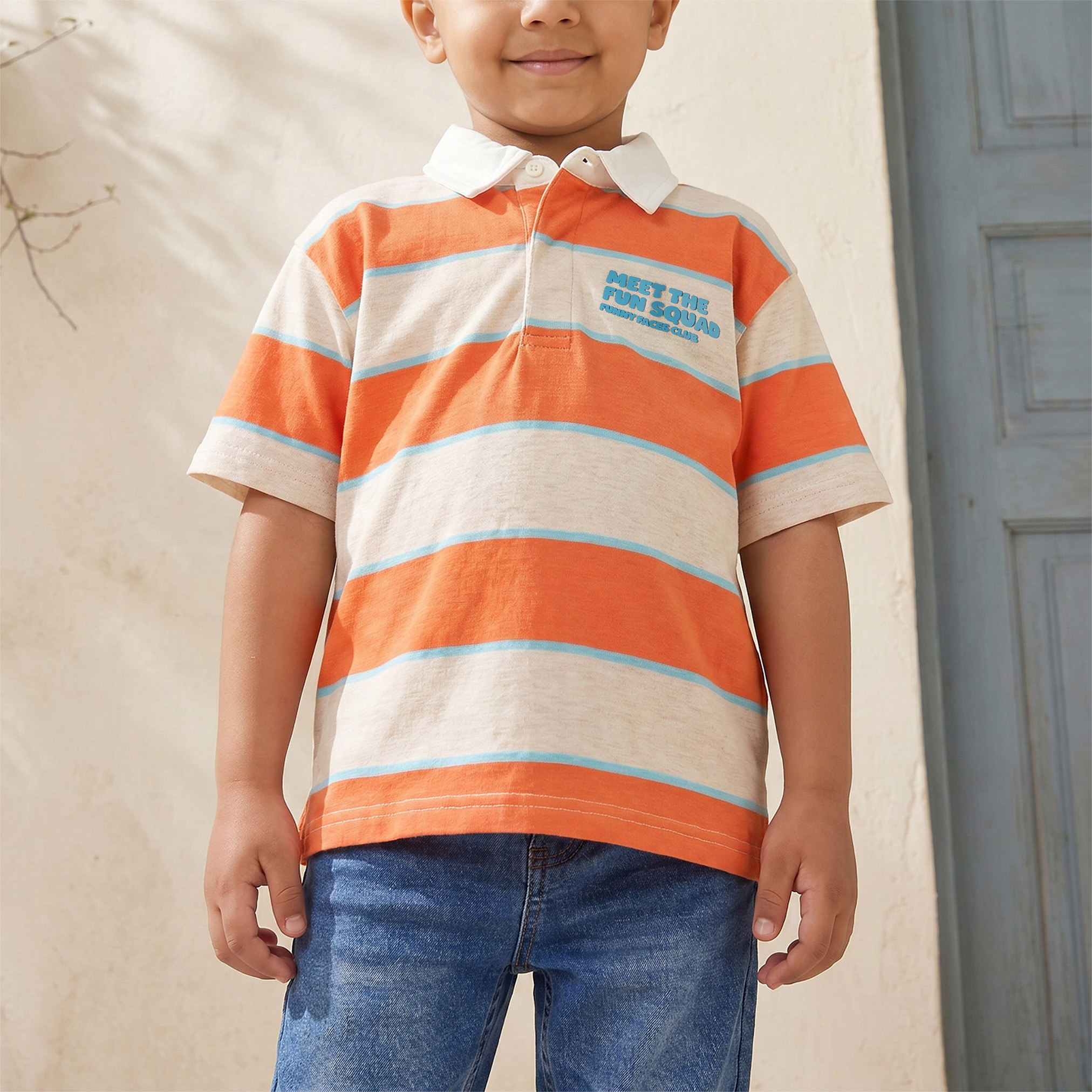 Juniors Collared Short Sleeves Polo T-shirt with Stripes-boys-clothing-tshirtsandpolos-image-5