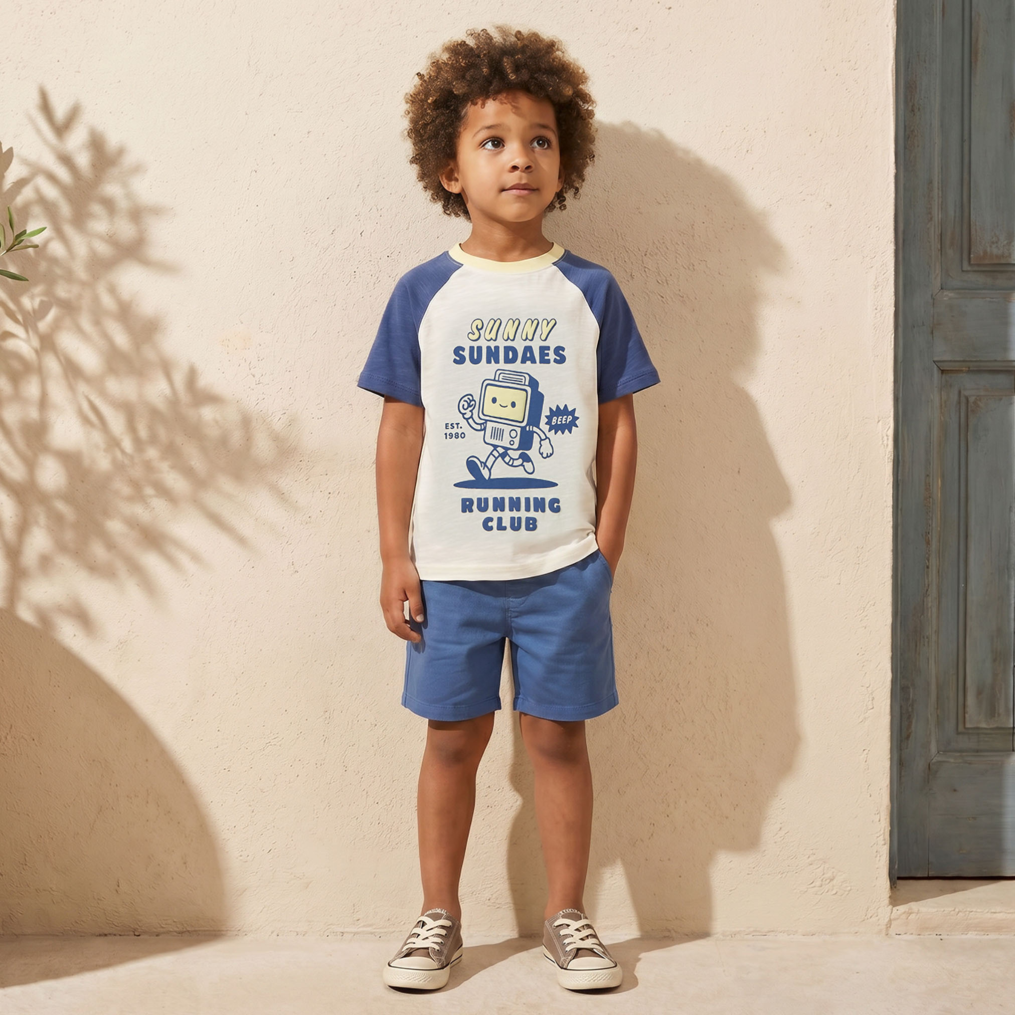 Juniors Crew Neck Short Sleeves T-shirt with Robot Print-boys-clothing-tshirtsandpolos-image-3