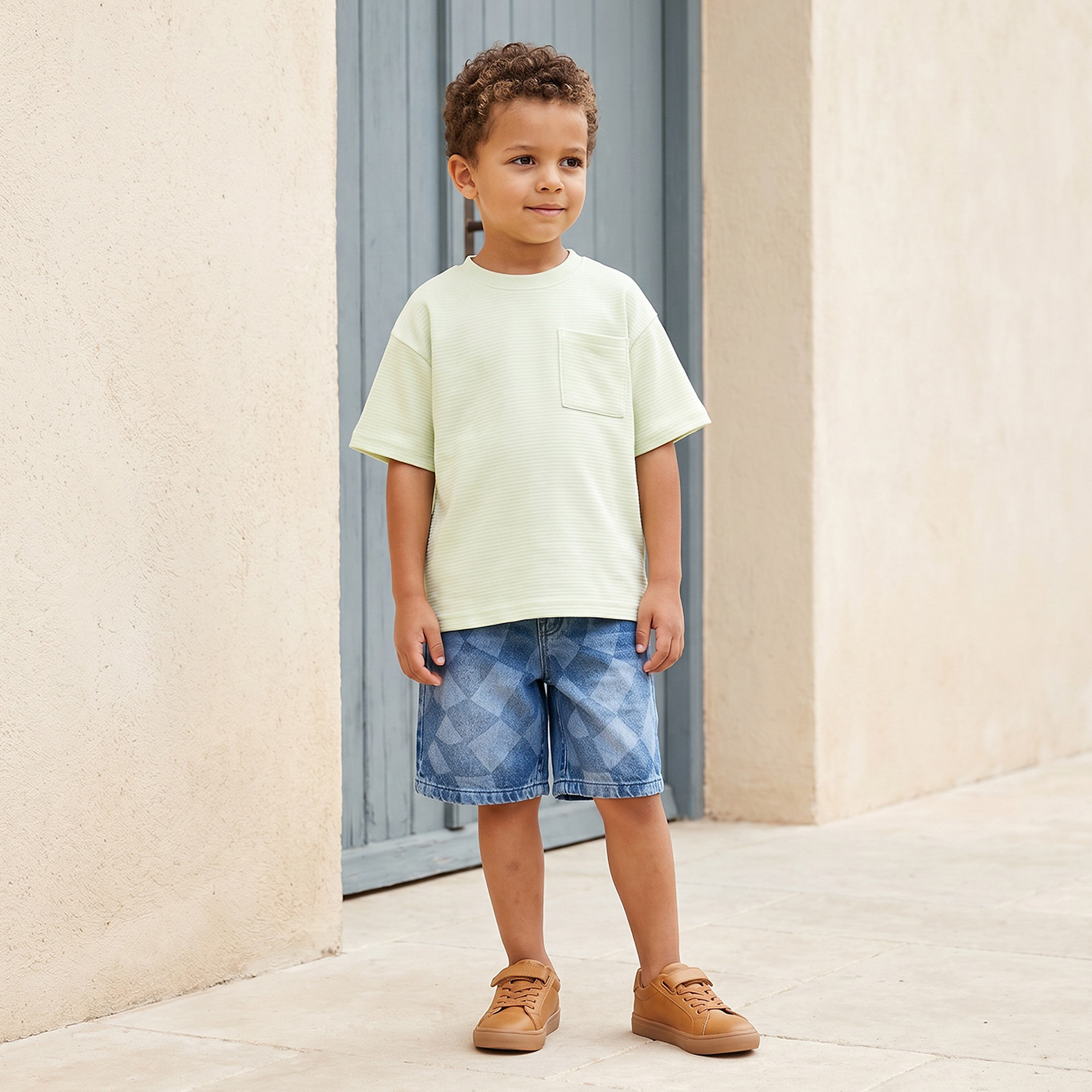 تيشيرت برقبة ضيقة وأكمام قصيرة وجيوب من جونيورز-boys-clothing-tshirtsandpolos-image-2