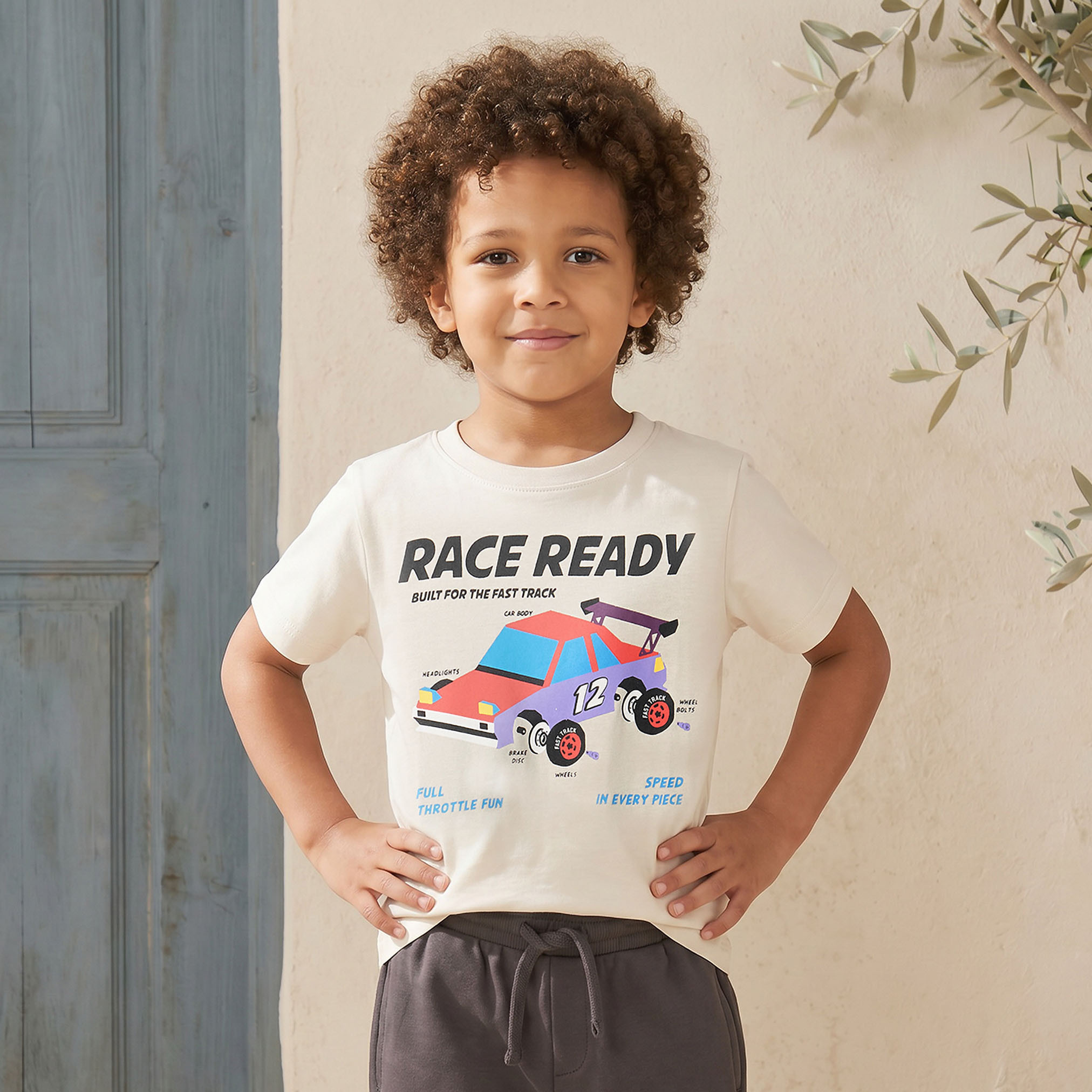 Juniors Crew Neck Short Sleeves T-shirt with Graphic Print-boys-clothing-tshirtsandpolos-image-1