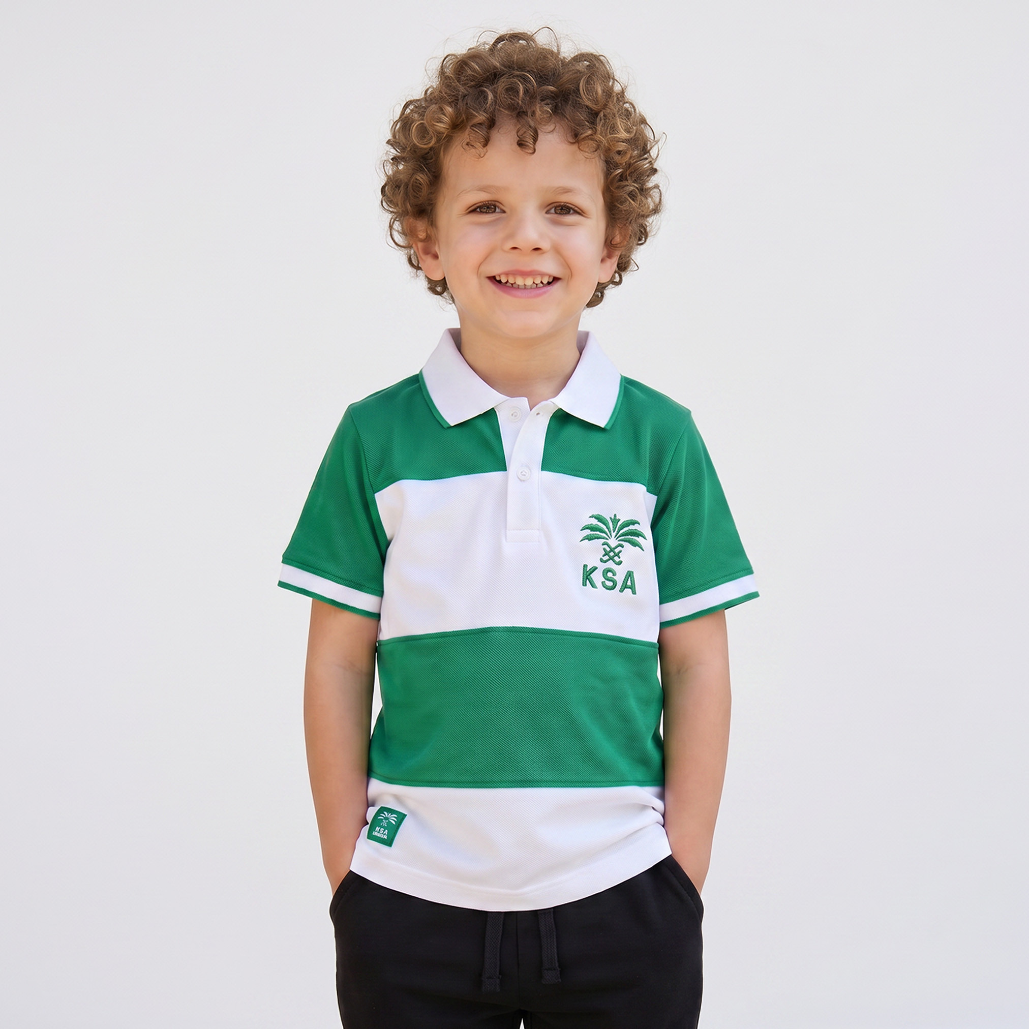تيشيرت مطرز بياقة وأكمام قصيرة من جونيورز-boys-clothing-tshirtsandpolos-image-1