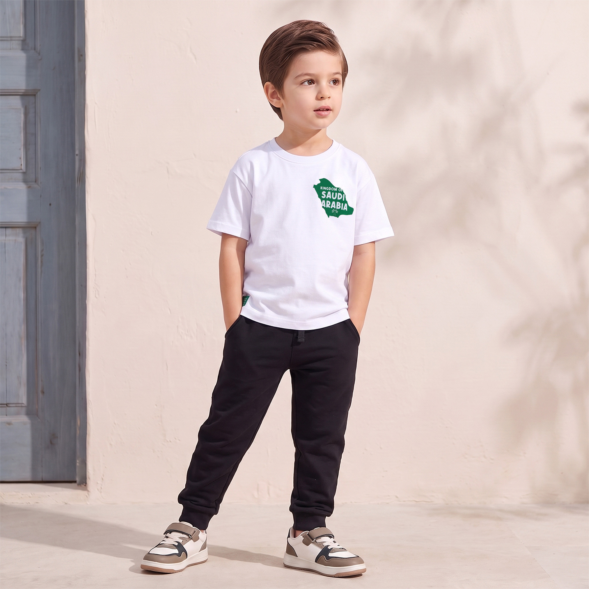Juniors Crew Neck Short Sleeves T-shirt with KSA National Day Print-boys-clothing-tshirtsandpolos-image-2