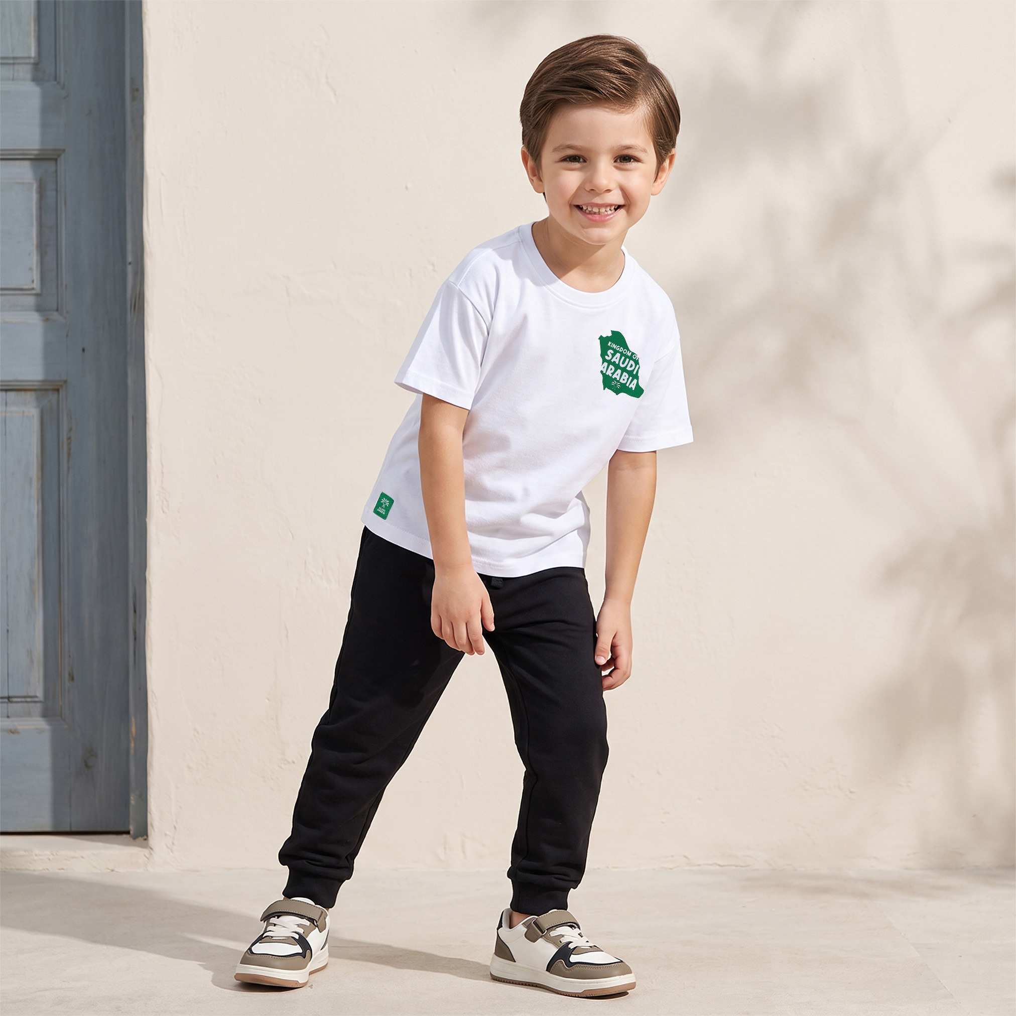Juniors Crew Neck Short Sleeves T-shirt with KSA National Day Print-boys-clothing-tshirtsandpolos-image-5