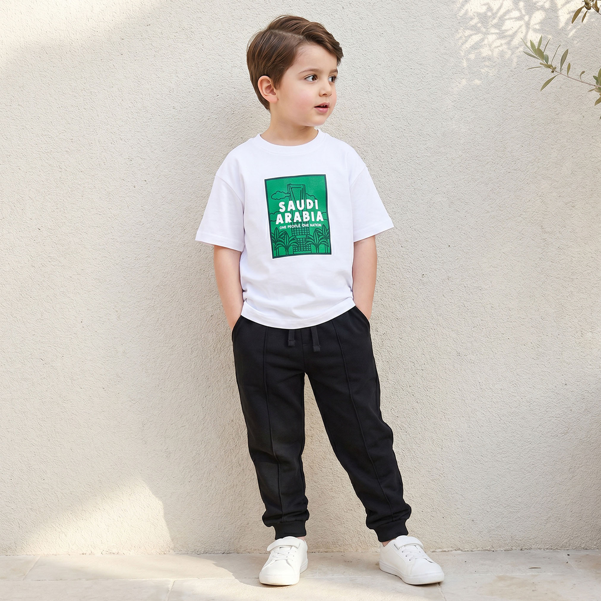Juniors Crew Neck Short Sleeves T-shirt with KSA National Day Print-boys-clothing-tshirtsandpolos-image-5