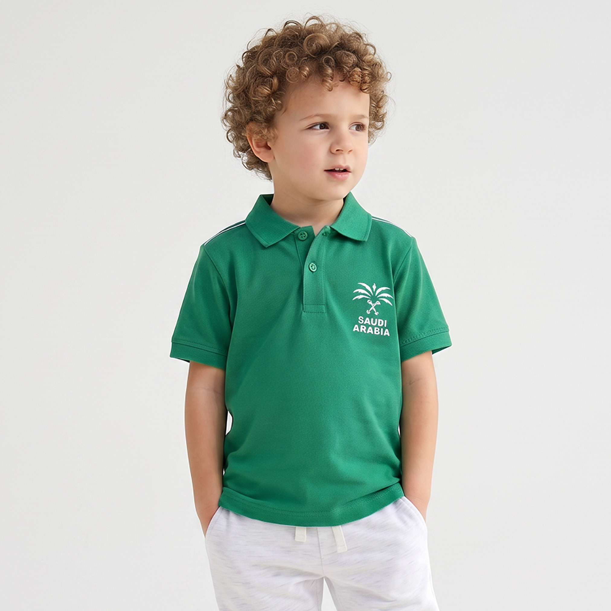 تيشيرت بولو جونيورز مطرز بشعار اليوم الوطني-boys-clothing-tshirtsandpolos-image-1