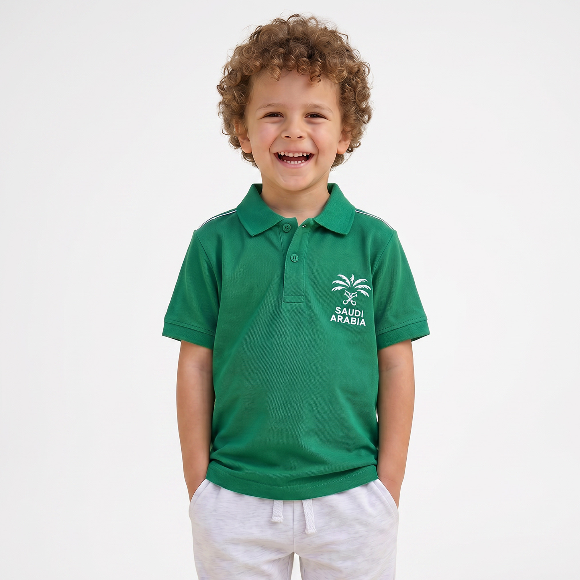 تيشيرت بولو جونيورز مطرز بشعار اليوم الوطني-boys-clothing-tshirtsandpolos-image-5