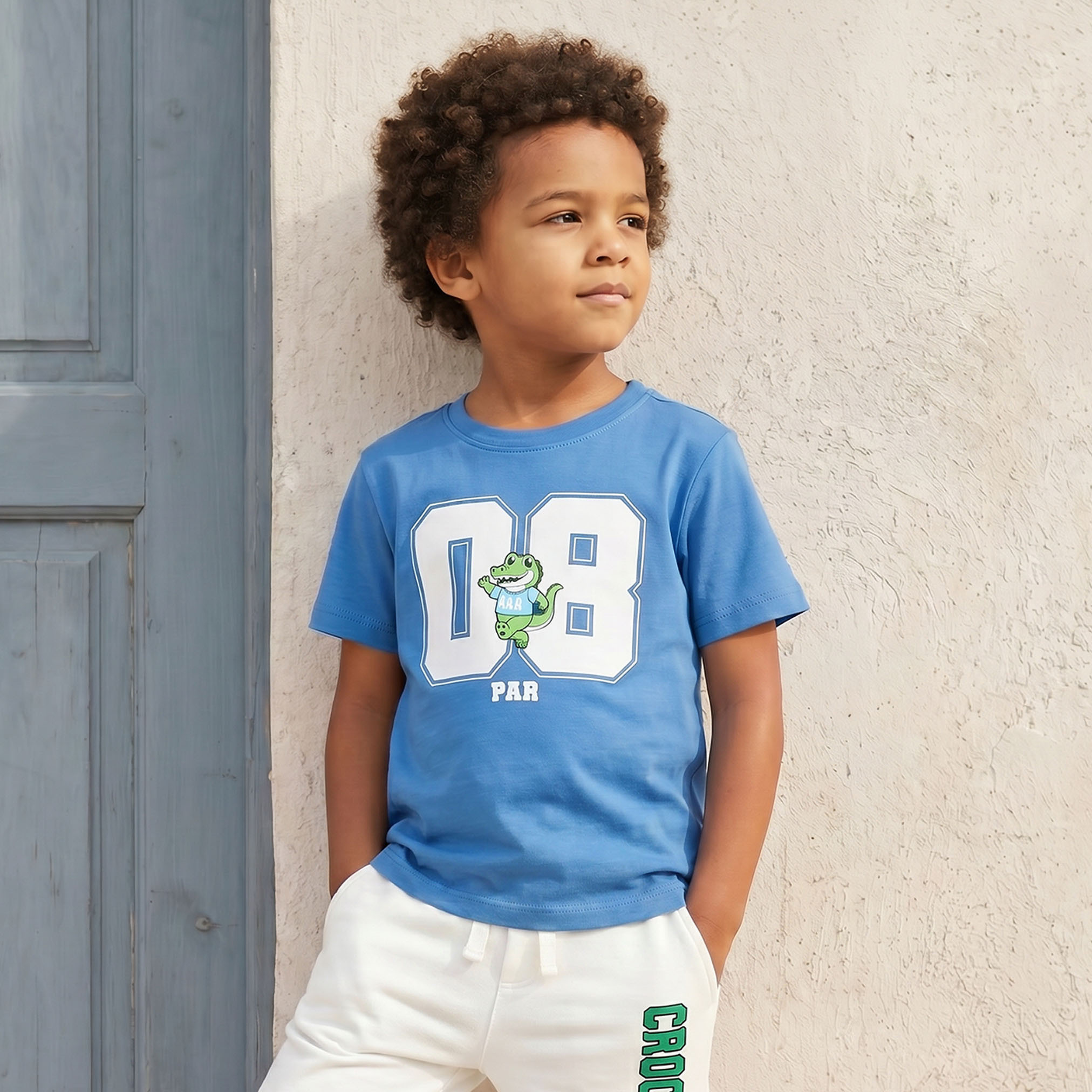 تيشيرت برقبة ضيقة وأكمام قصيرة وطبعات من جونيورز-boys-clothing-tshirtsandpolos-image-1