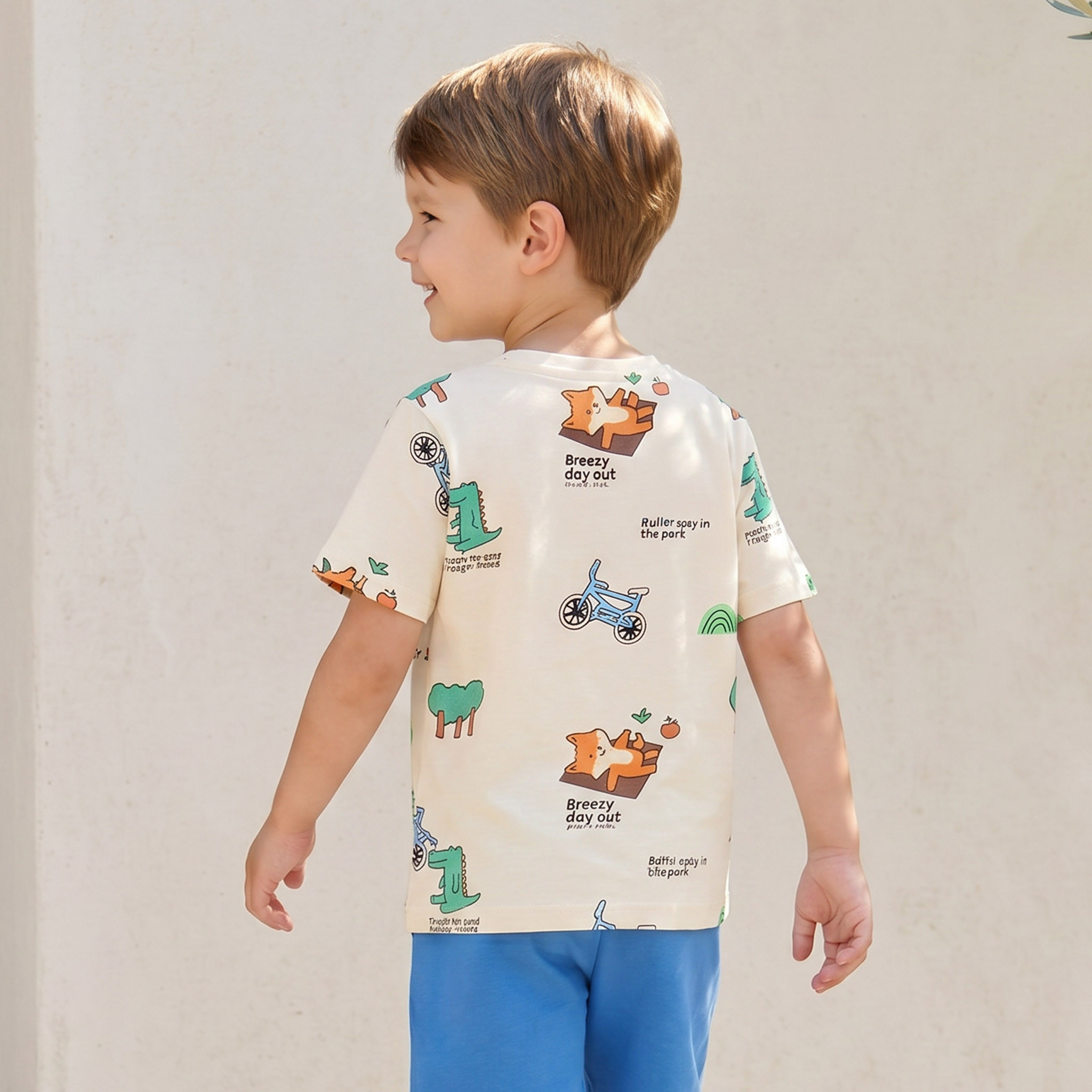 Juniors Crew Neck Short Sleeves T-shirt with Graphic Print-boys-clothing-tshirtsandpolos-image-3