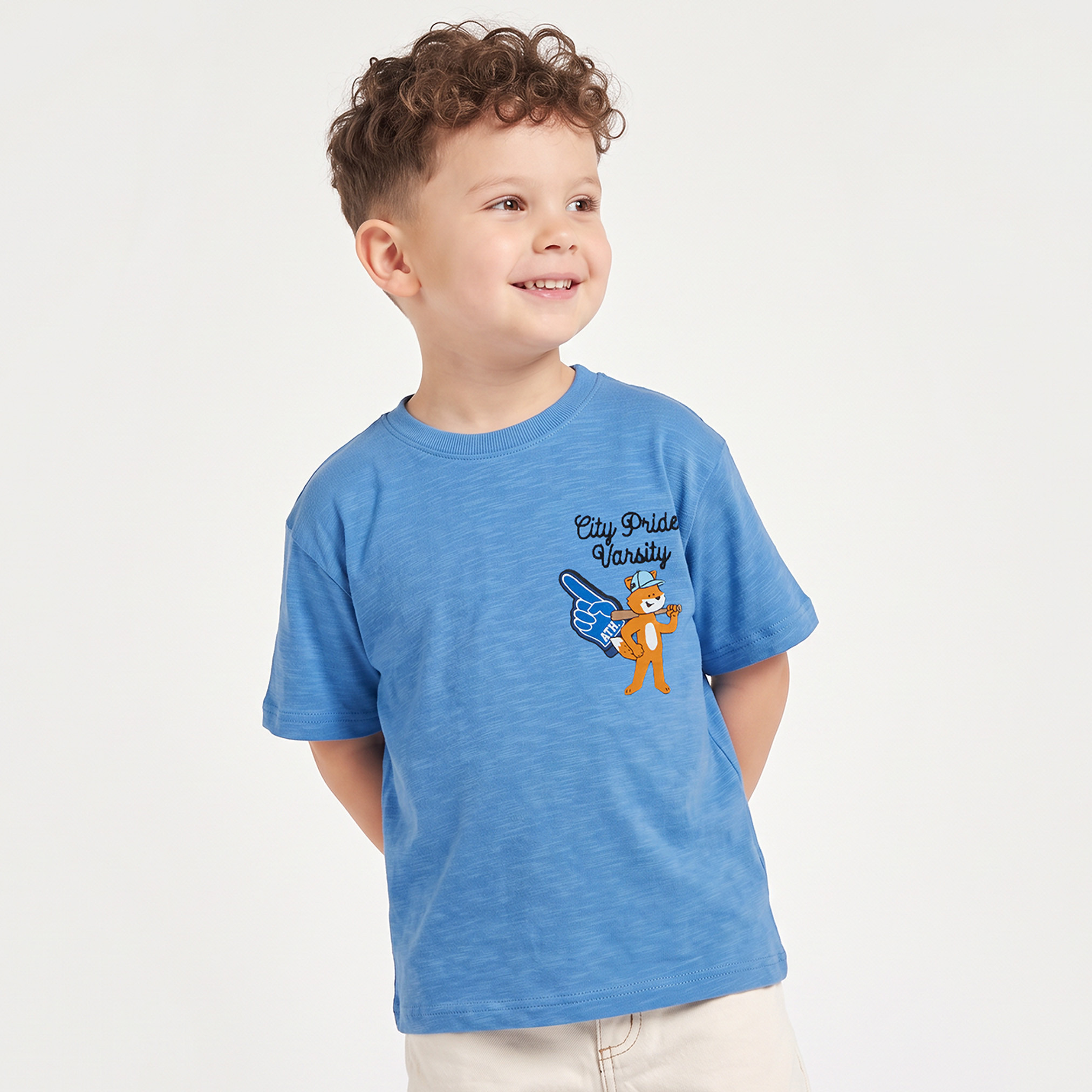 Juniors Crew Neck Short Sleeves T-shirt with Varsity Print-boys-clothing-tshirtsandpolos-image-1