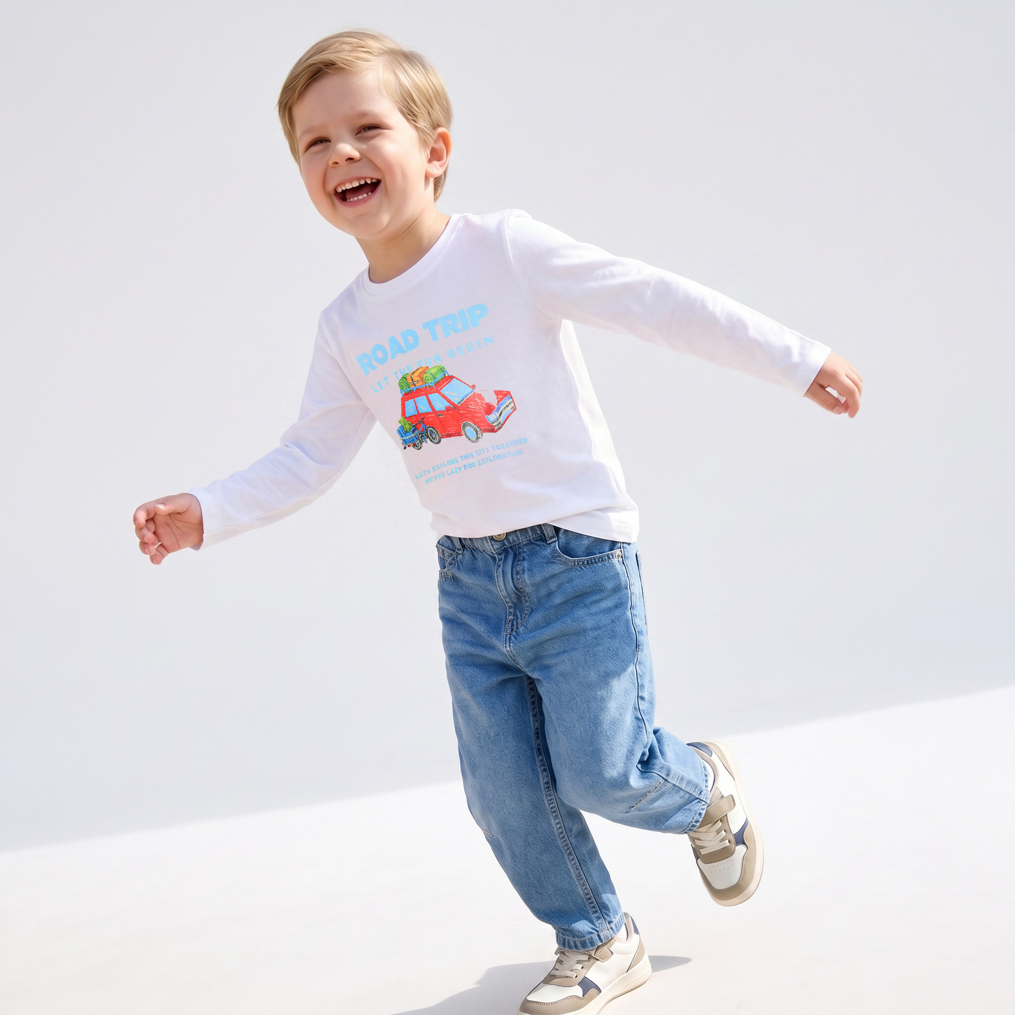 تيشيرت بياقة ضيقة وأكمام طويلة وطبعات من جونيورز-boys-clothing-tshirtsandpolos-image-2