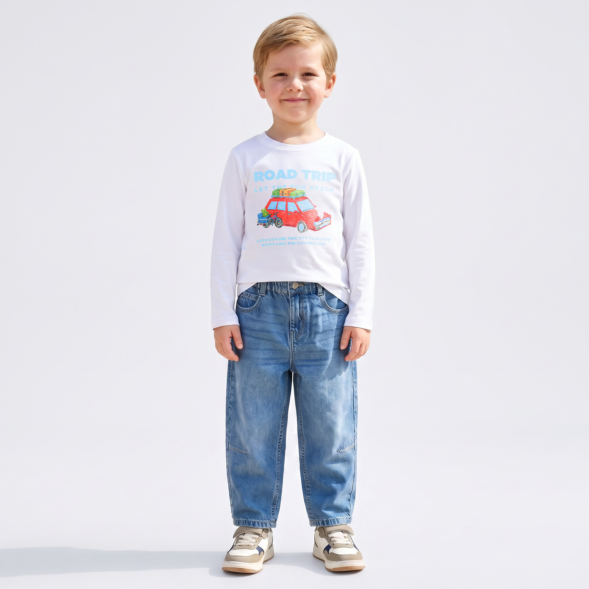 تيشيرت بياقة ضيقة وأكمام طويلة وطبعات من جونيورز-boys-clothing-tshirtsandpolos-image-5