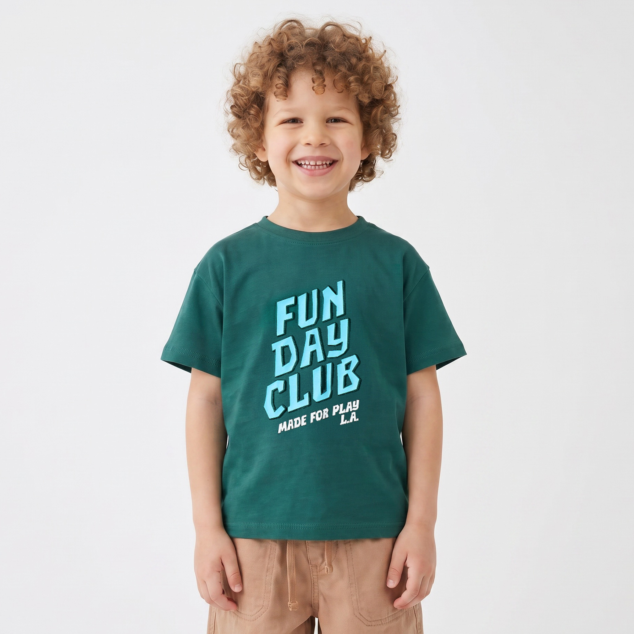 تيشيرت بياقة ضيقة وأكمام قصيرة وطبعات من جونيورز-boys-clothing-tshirtsandpolos-image-1