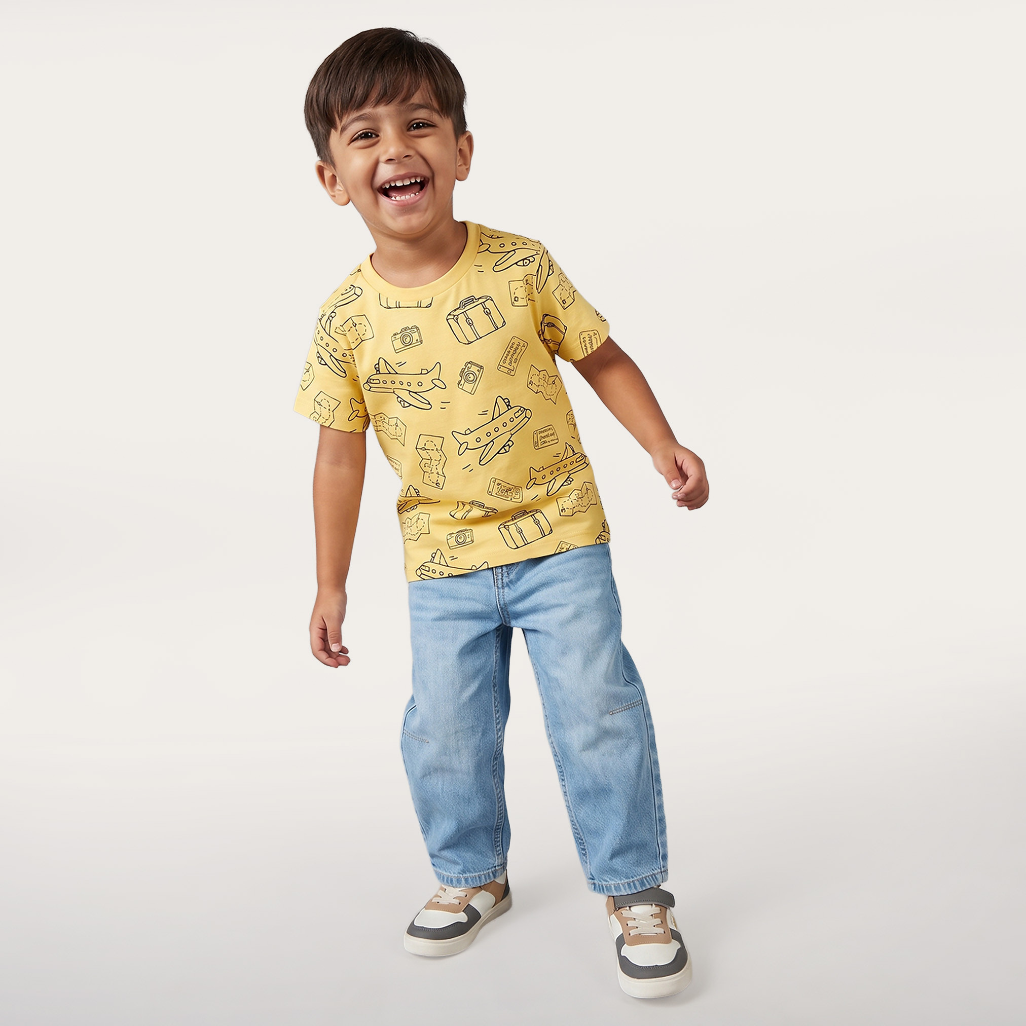 Juniors Crew Neck Short Sleeves T-shirt with Travel Print-boys-clothing-tshirtsandpolos-image-2