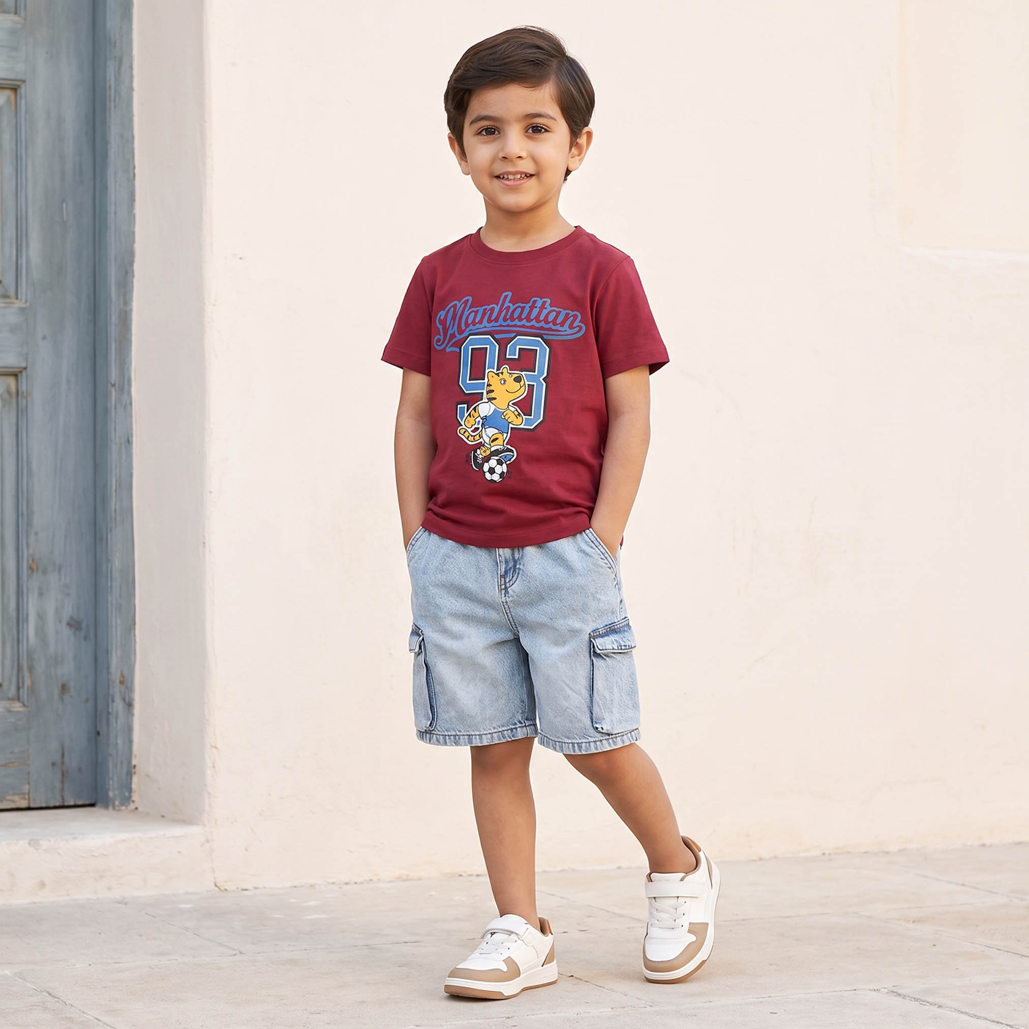 Juniors Crew Neck Short Sleeves T-shirt with Manhattan Print-boys-clothing-tshirtsandpolos-image-2