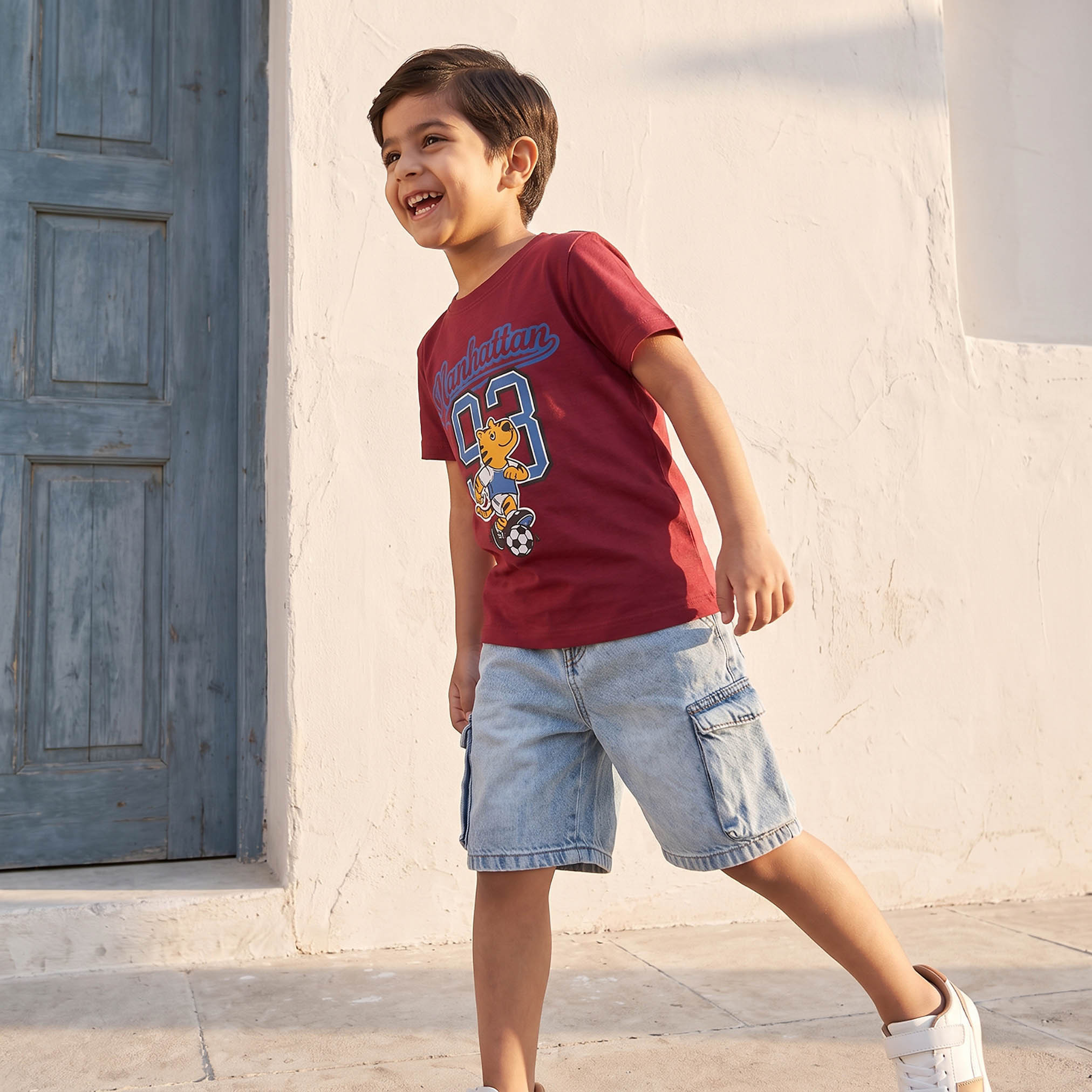 Juniors Crew Neck Short Sleeves T-shirt with Manhattan Print-boys-clothing-tshirtsandpolos-image-5