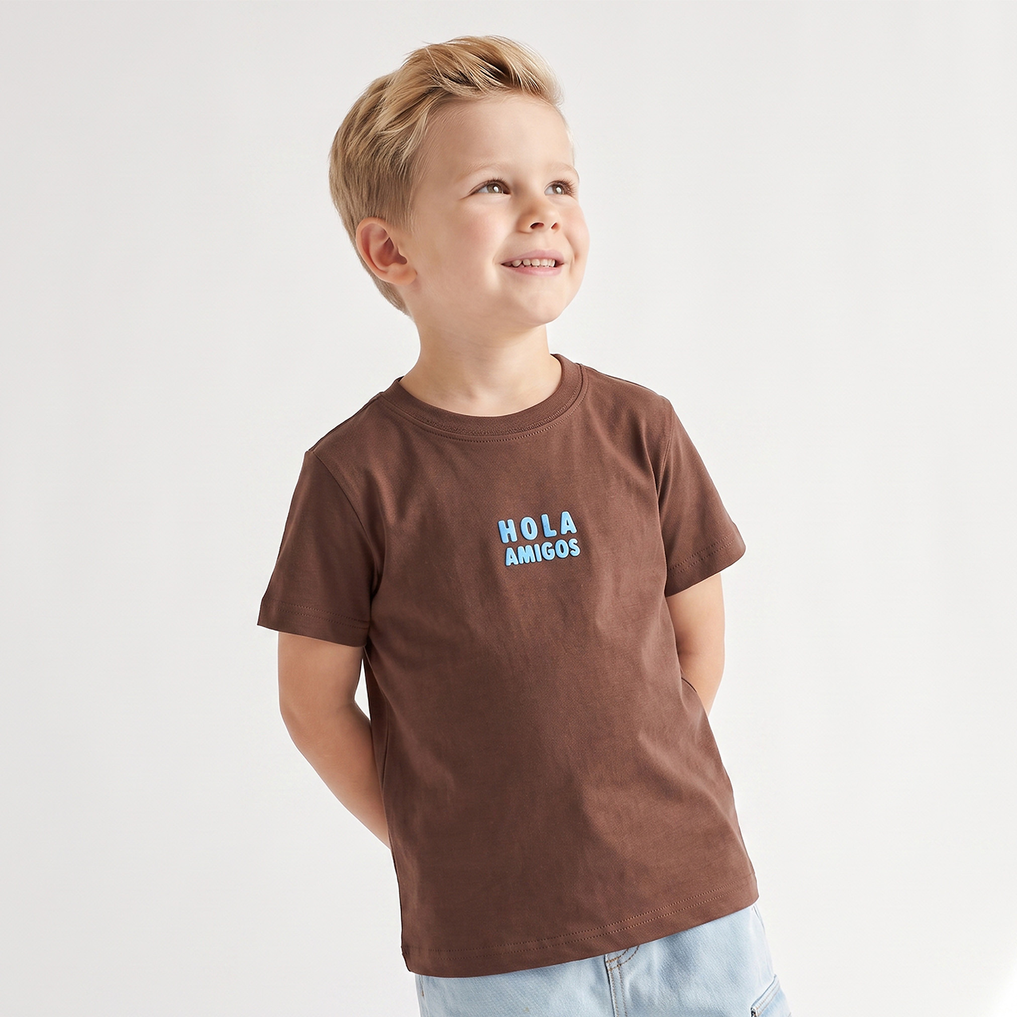 Juniors Crew Neck Short Sleeves T-shirt with Slogan Print-boys-clothing-tshirtsandpolos-image-1