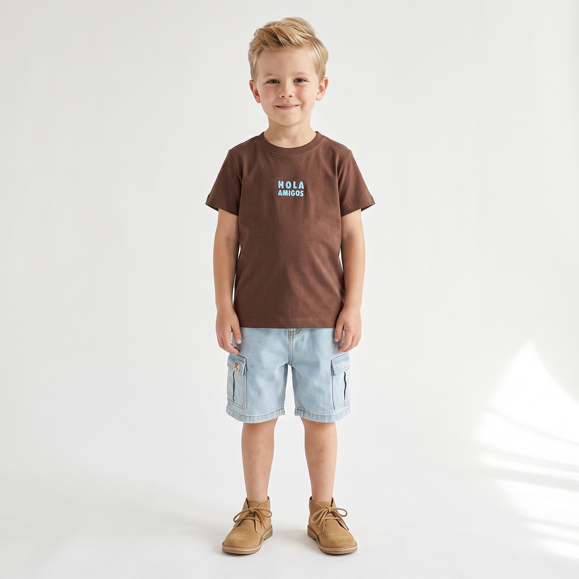 Juniors Crew Neck Short Sleeves T-shirt with Slogan Print-boys-clothing-tshirtsandpolos-image-2