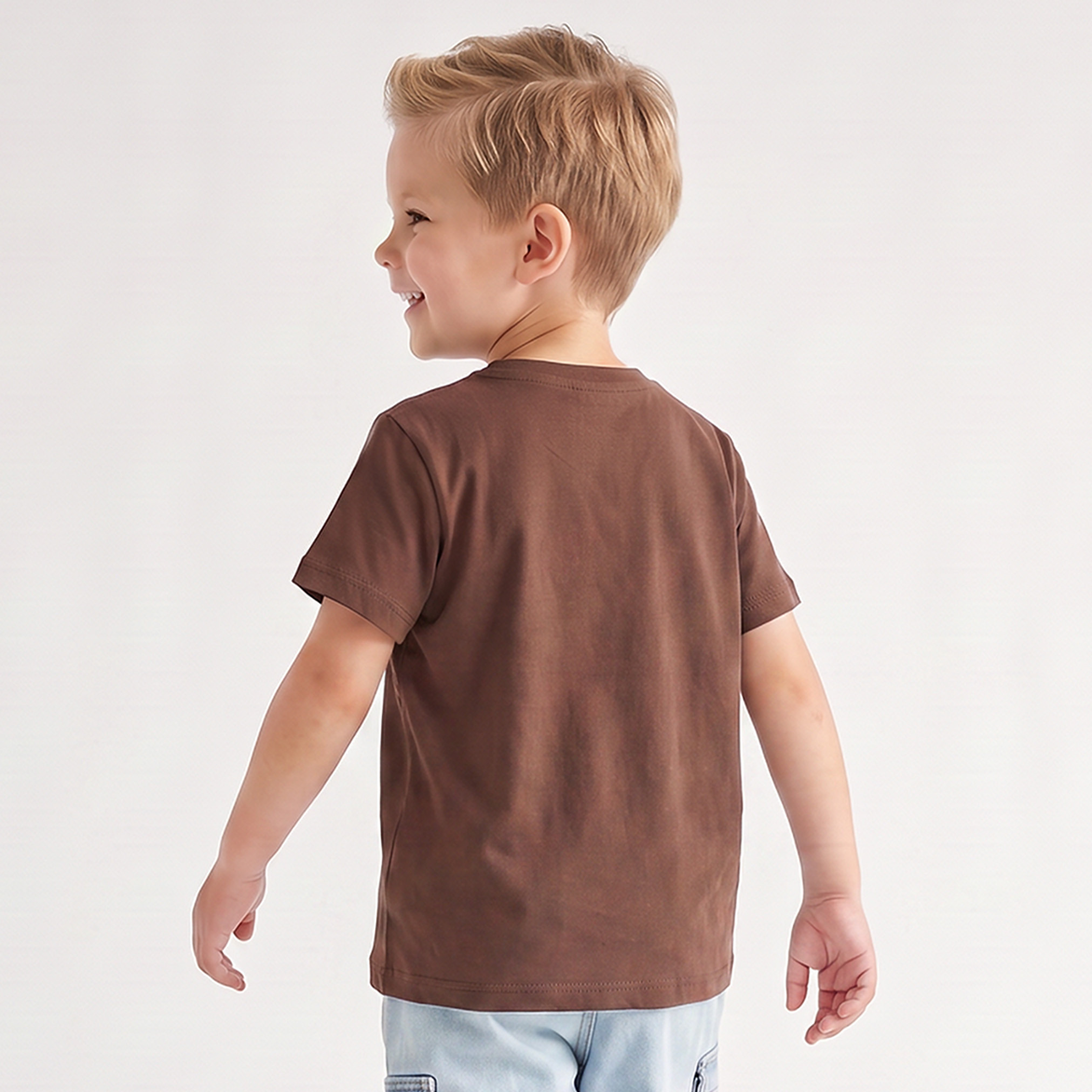 Juniors Crew Neck Short Sleeves T-shirt with Slogan Print-boys-clothing-tshirtsandpolos-image-3