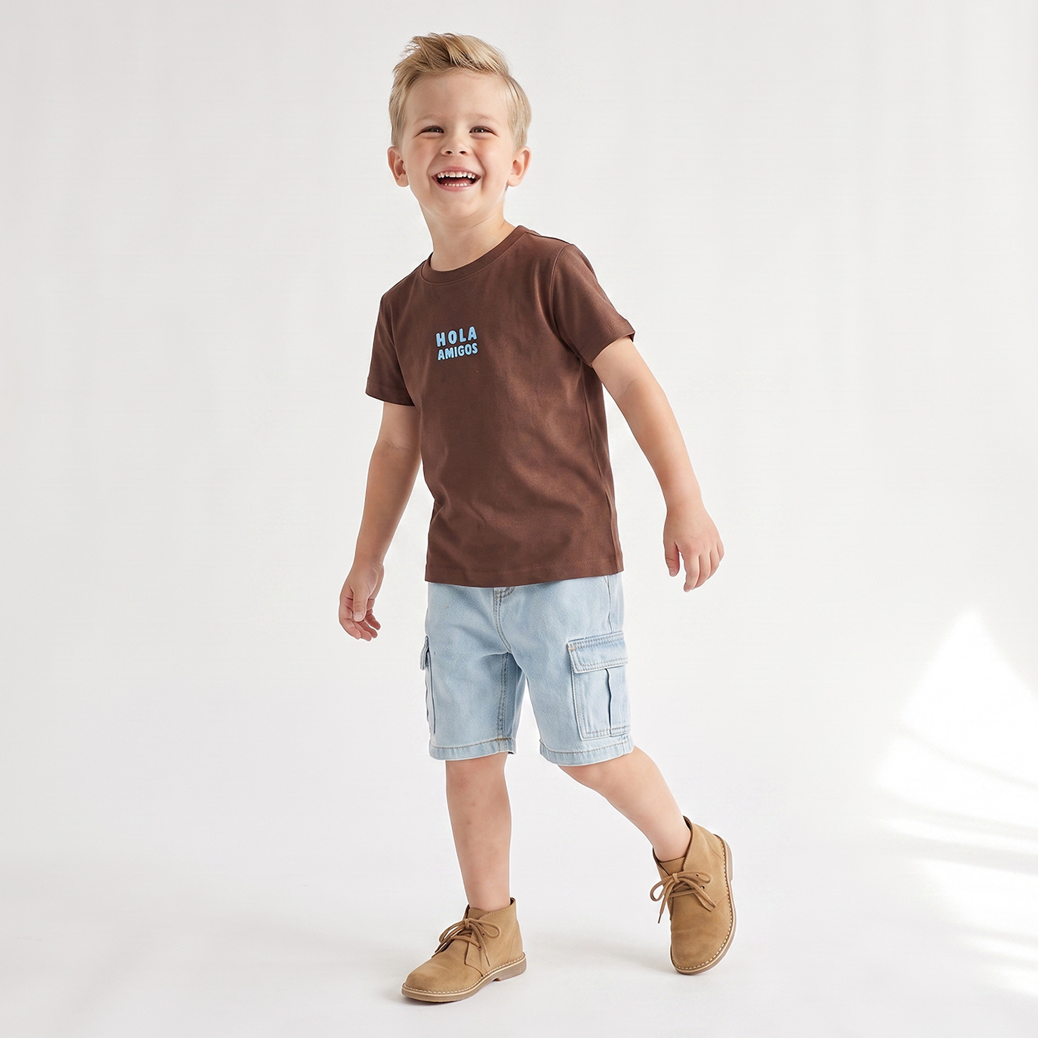 Juniors Crew Neck Short Sleeves T-shirt with Slogan Print-boys-clothing-tshirtsandpolos-image-5