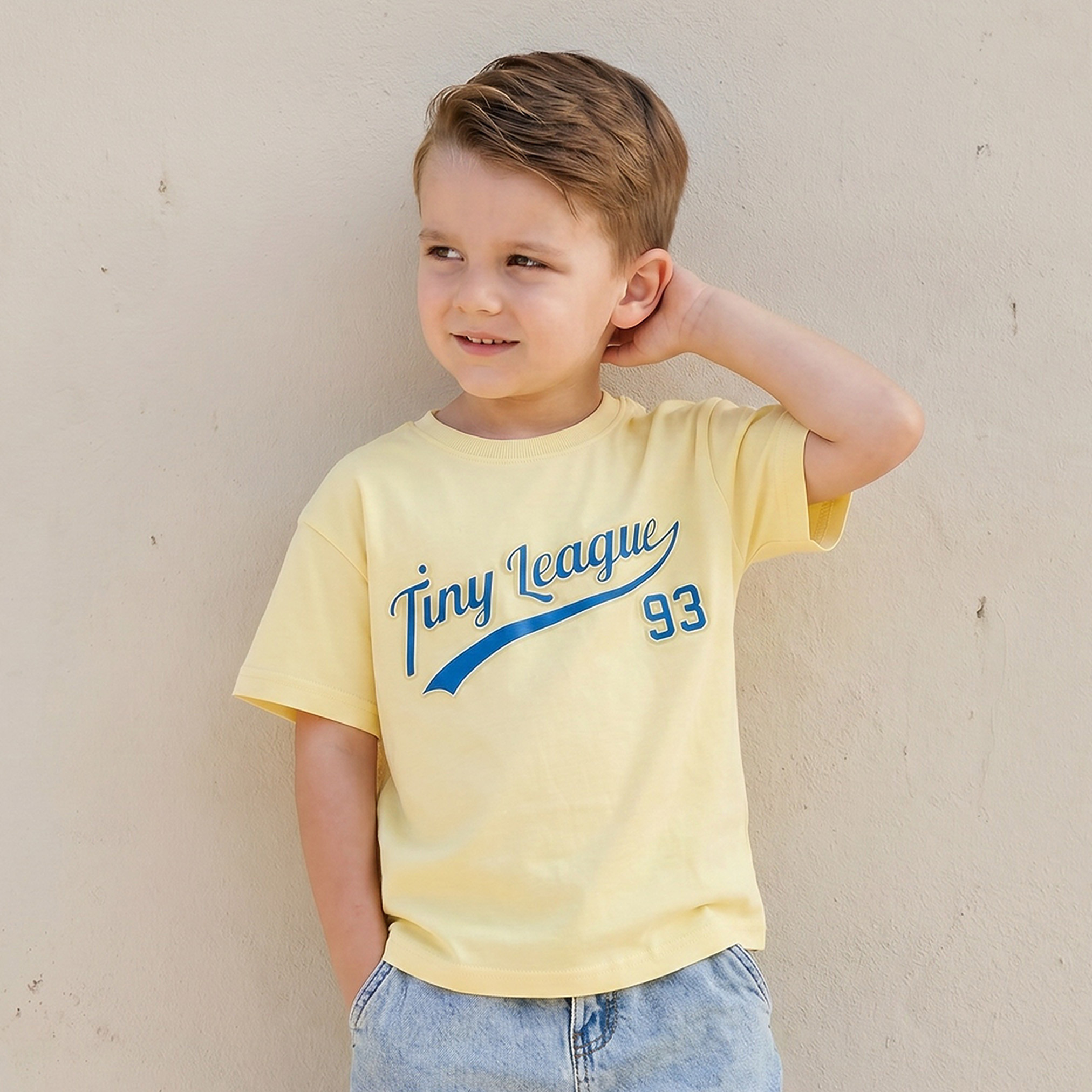 Juniors Crew Neck Short Sleeves T-shirt with Typographic Print-boys-clothing-tshirtsandpolos-image-1