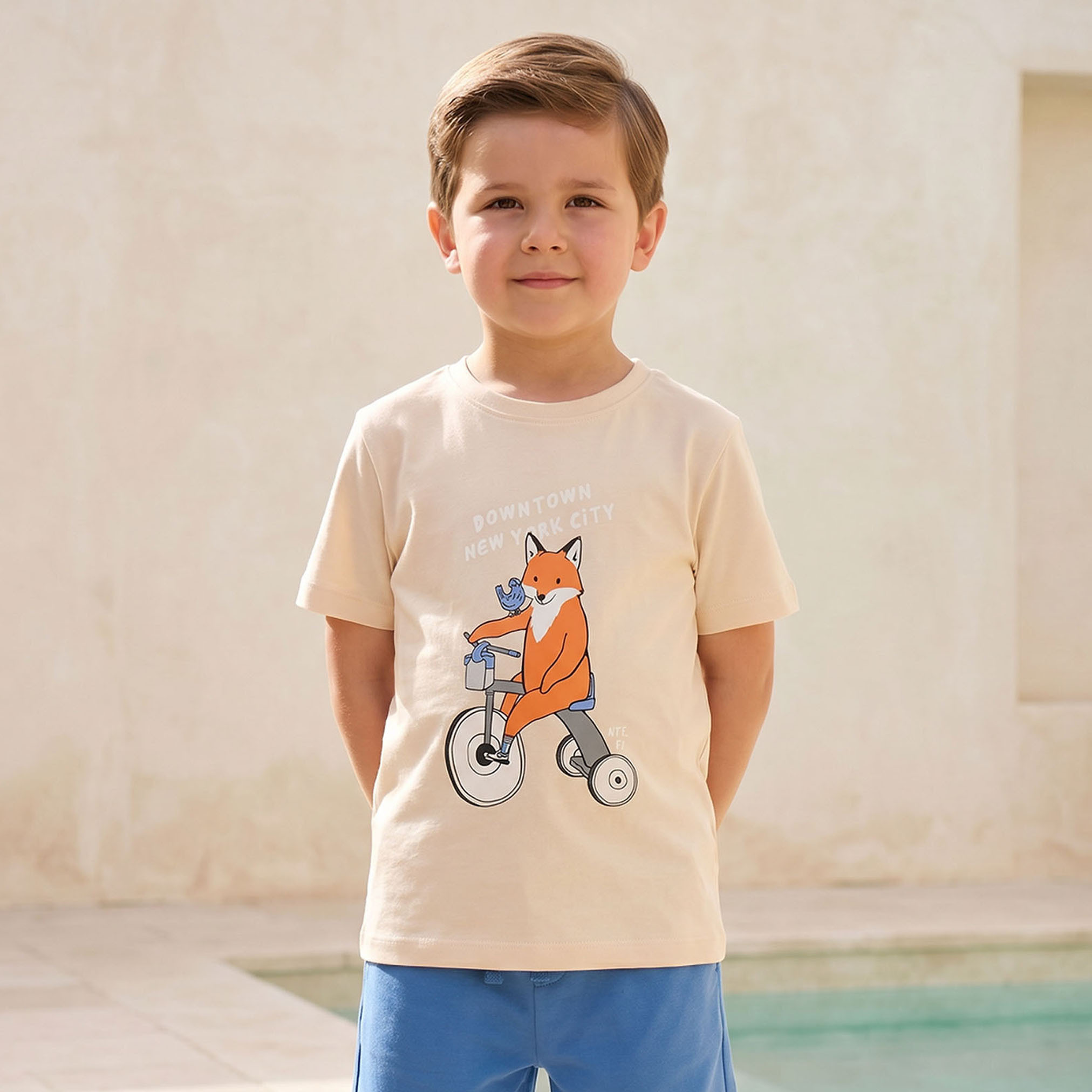 طقم تيشيرت بياقة مستديرة وأكمام قصيرة وتصاميم متنوعة قطعتين من جونيورز-boys-clothing-tshirtsandpolos-image-2