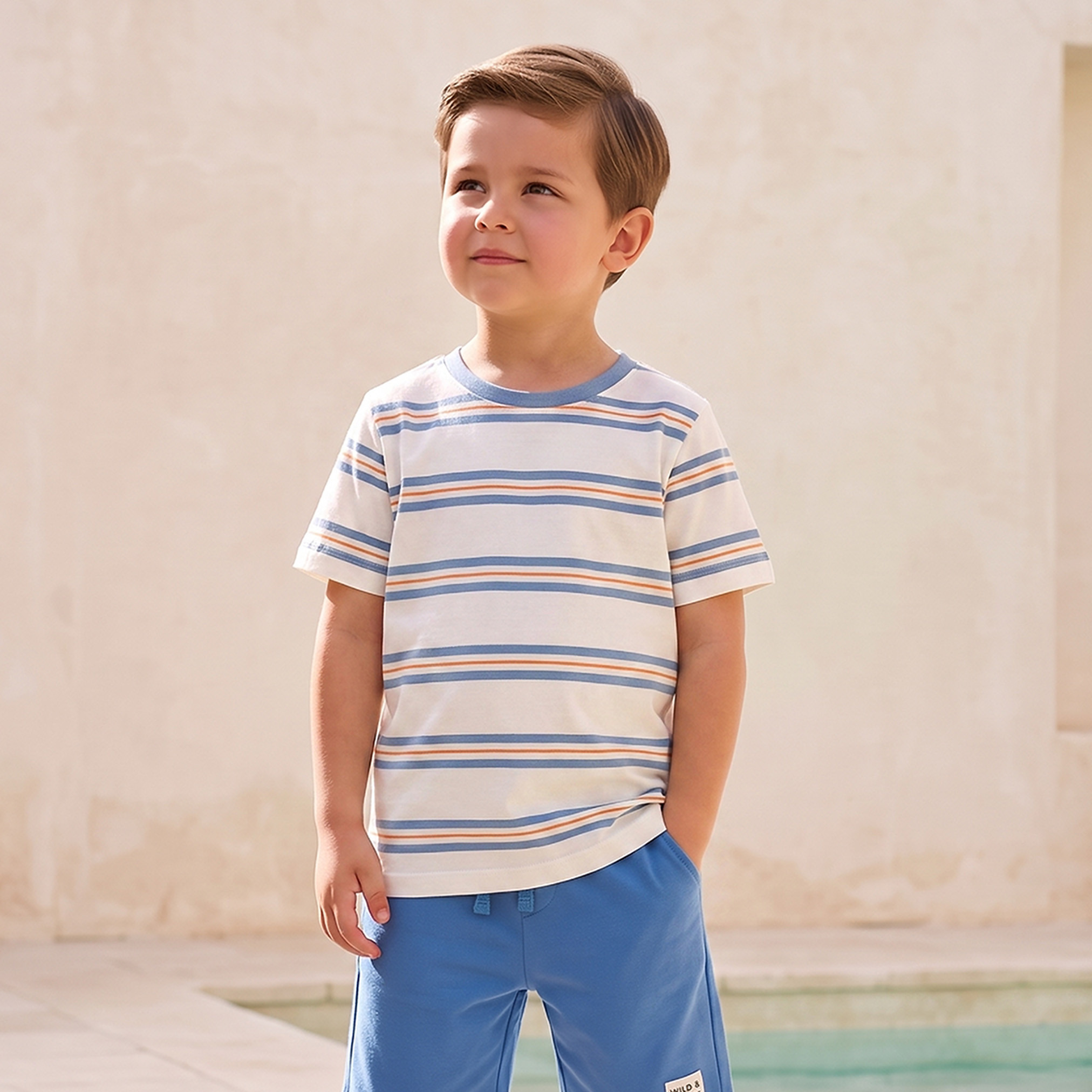 طقم تيشيرت بياقة مستديرة وأكمام قصيرة وتصاميم متنوعة قطعتين من جونيورز-boys-clothing-tshirtsandpolos-image-3