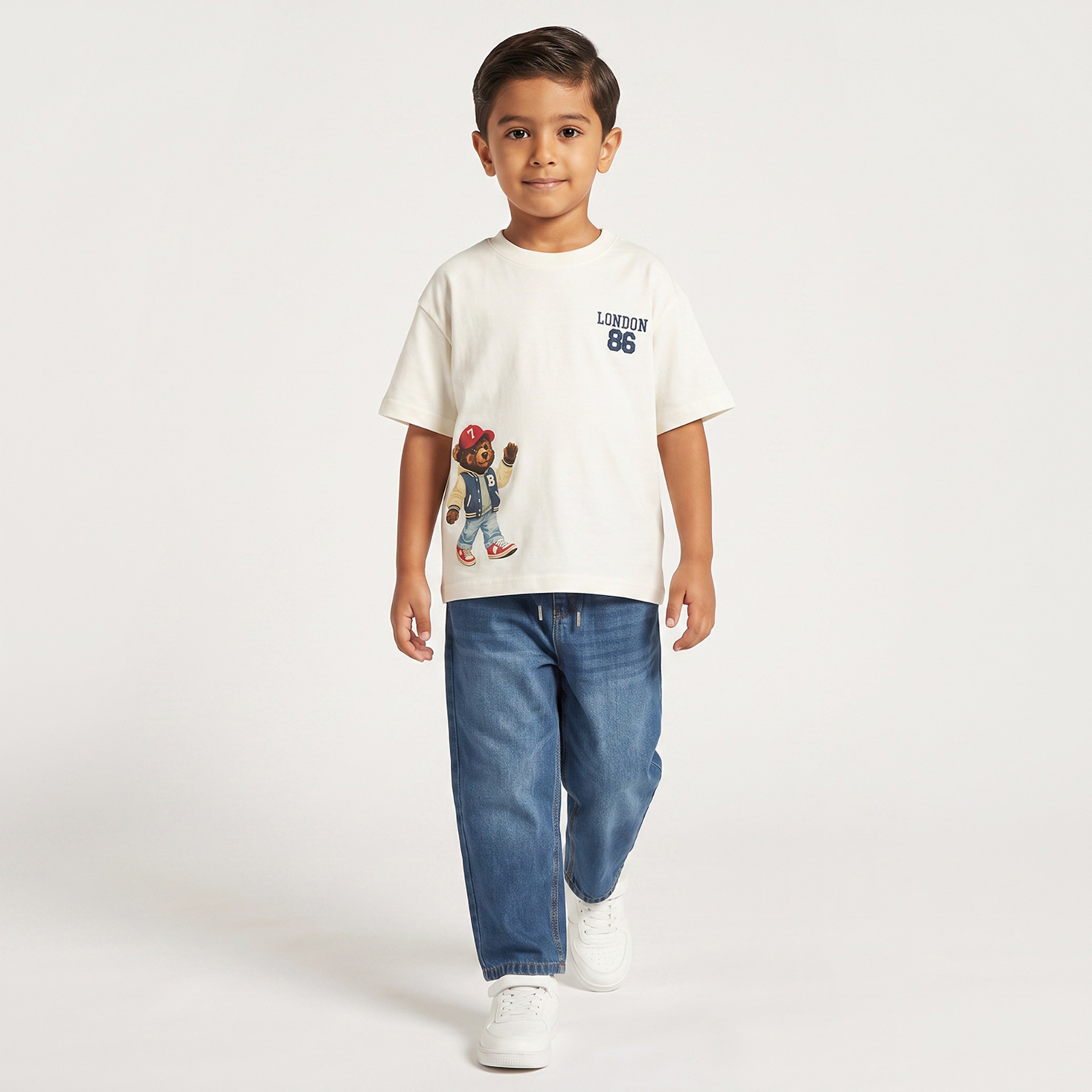 Juniors Crew Neck Short Sleeves T-shirt with Bear Print-boys-clothing-tshirtsandpolos-image-2