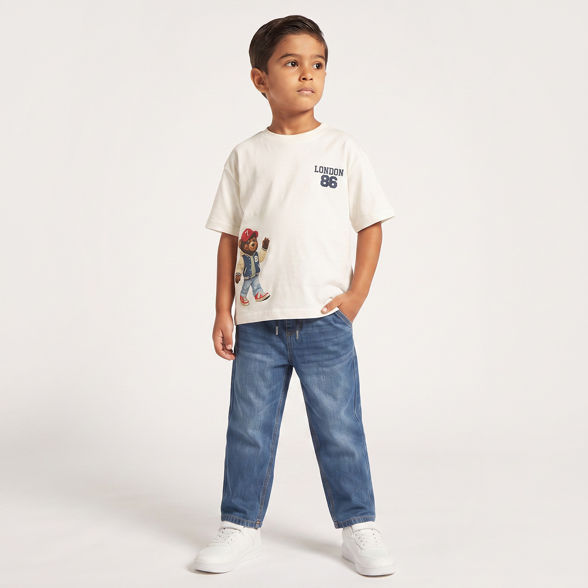 Juniors Crew Neck Short Sleeves T-shirt with Bear Print-boys-clothing-tshirtsandpolos-image-5