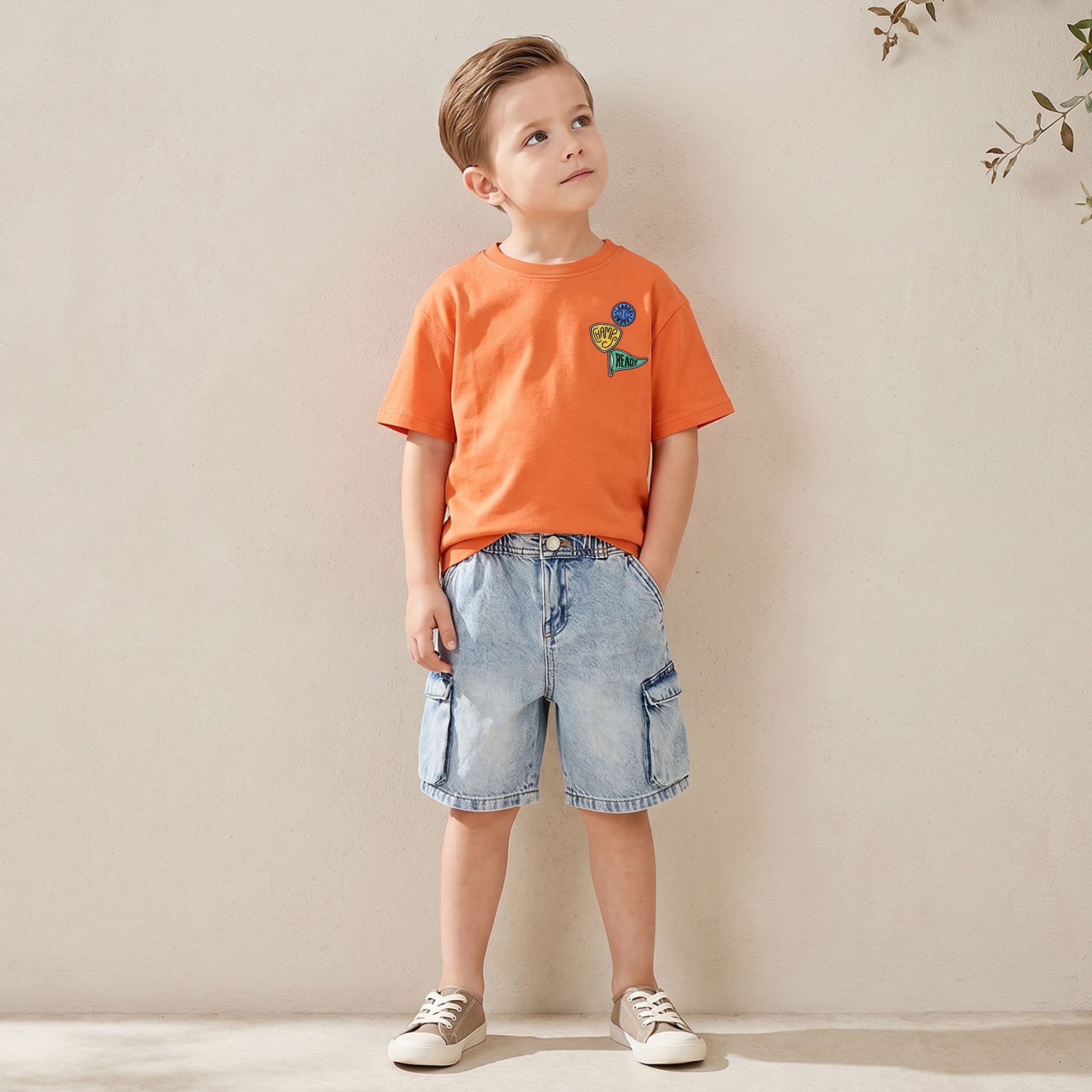 Juniors Crew Neck Short Sleeves T-shirt with Graphic Print-boys-clothing-tshirtsandpolos-image-2