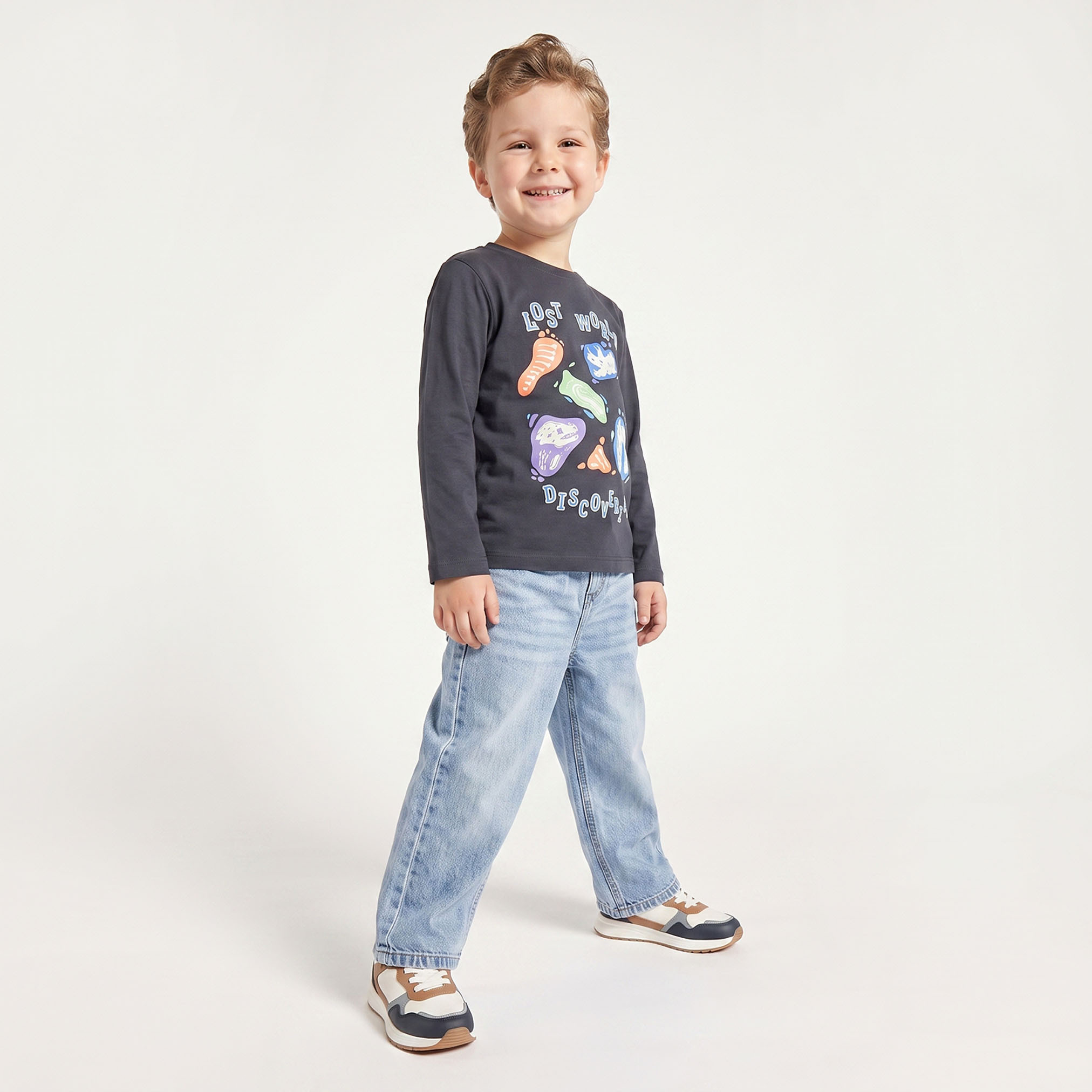 Pack of 2 Juniors Crew Neck Long Sleeves T-shirt with Dinosaur Print-boys-clothing-tshirtsandpolos-image-4